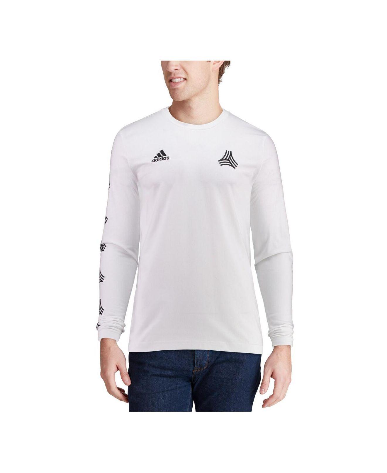 adidas White Left Chest Crest Long Sleeve T-shirt for Men | Lyst