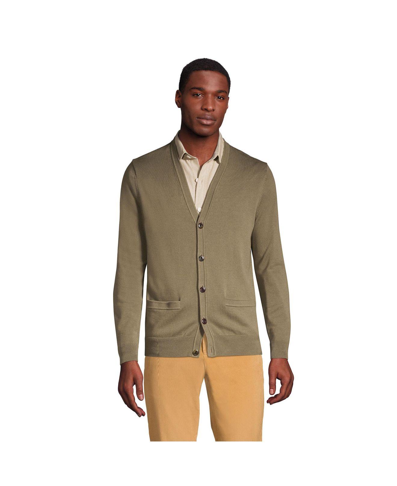 Lands' End Classic Fit Supima Cotton Cardigan Sweater for Men Lyst