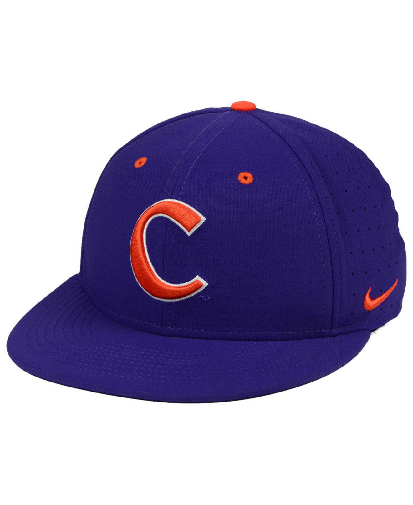 Nike Synthetic Clemson Tigers Aerobill True Fitted Baseball Cap in