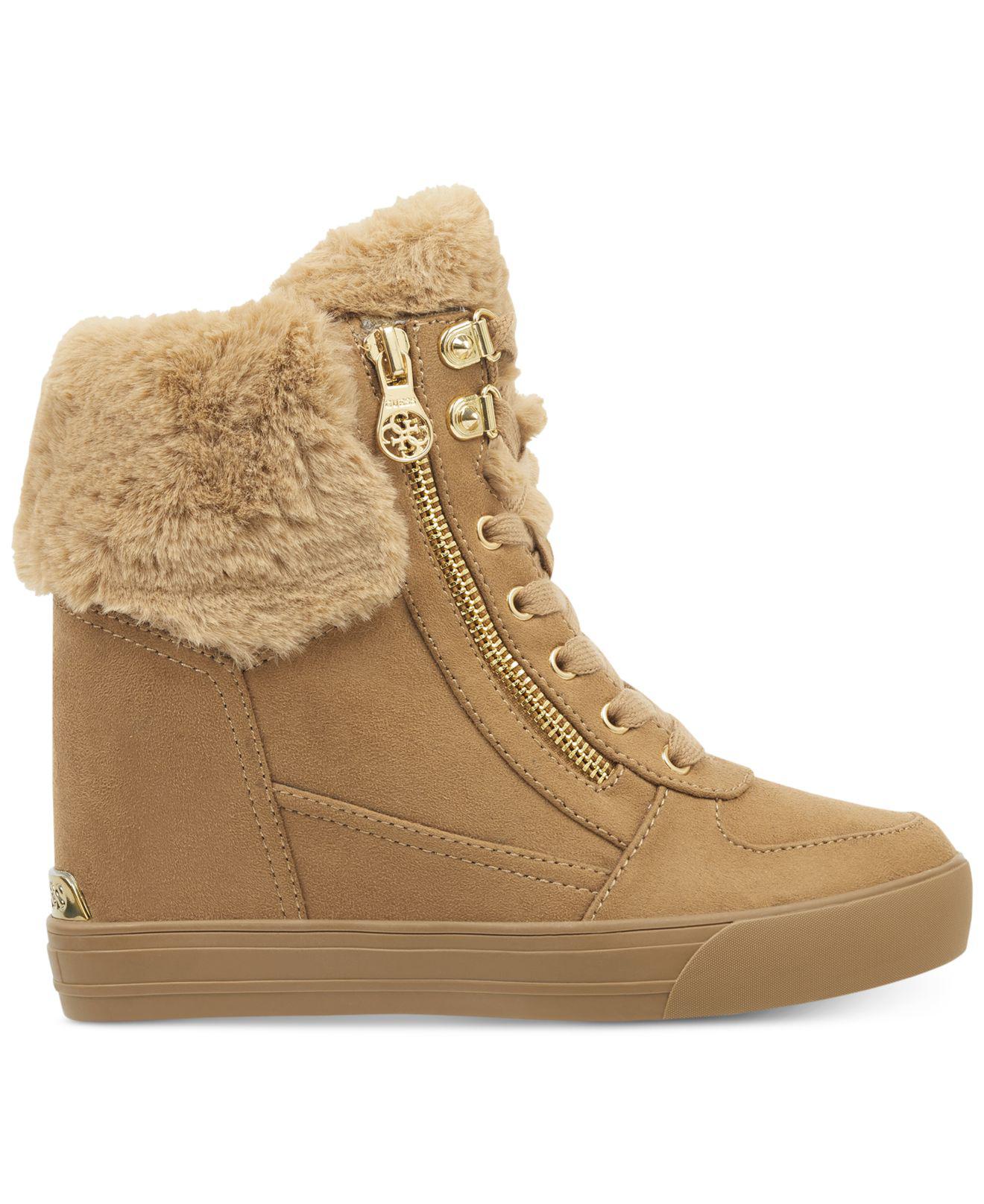 guess women's dustyn wedge sneakers