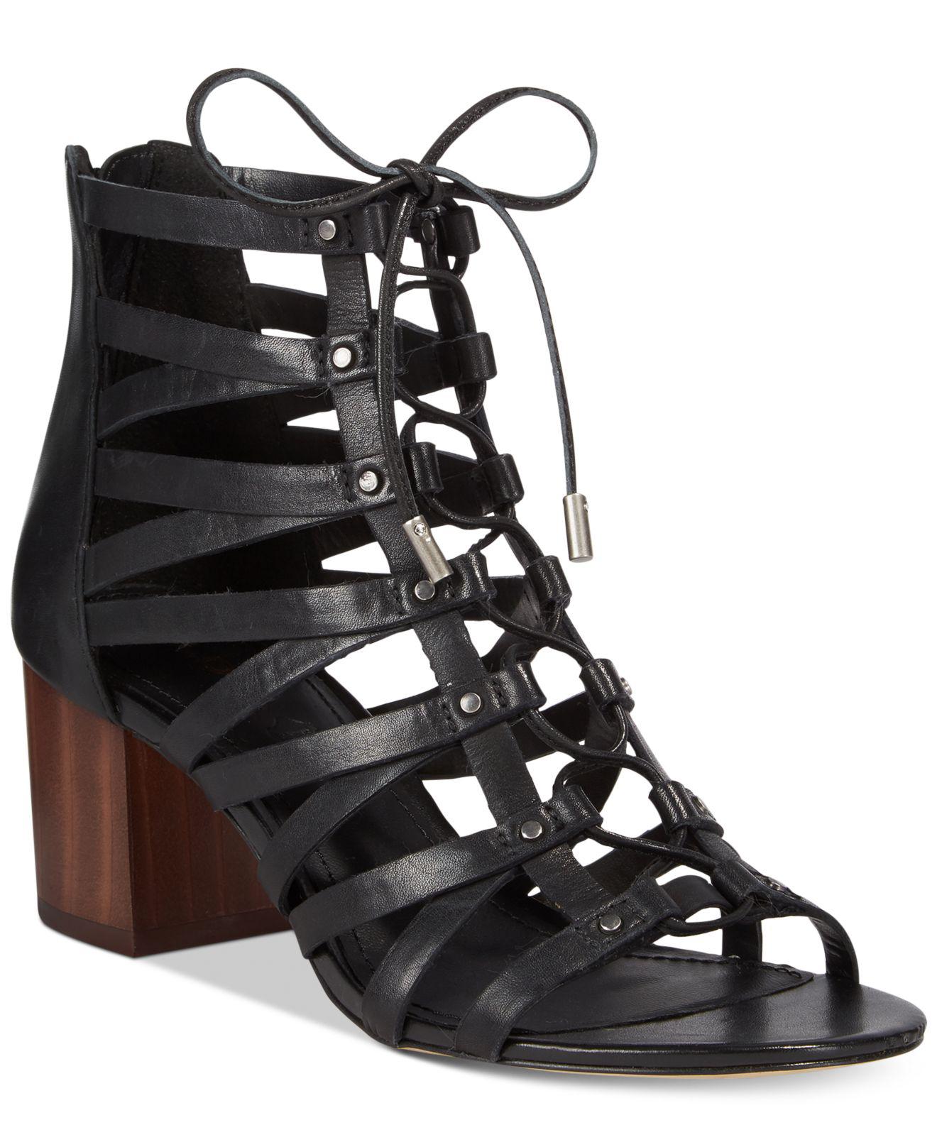 ALDO Women's Myssi Lace-up Block-heel Sandals in Black | Lyst