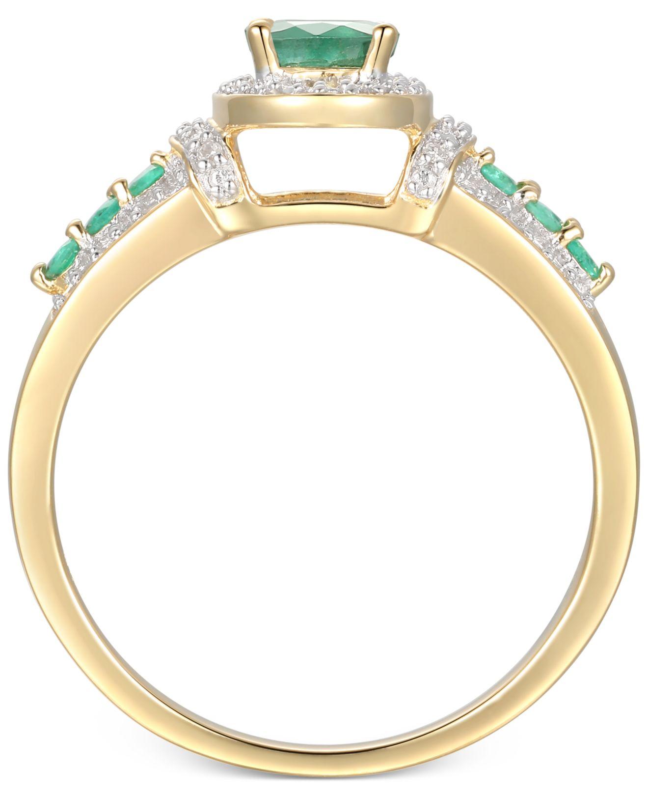 Macy's Emerald (5/8 Ct. T.w.) & Diamond (5/8 Ct. T.w.) Statement Ring
