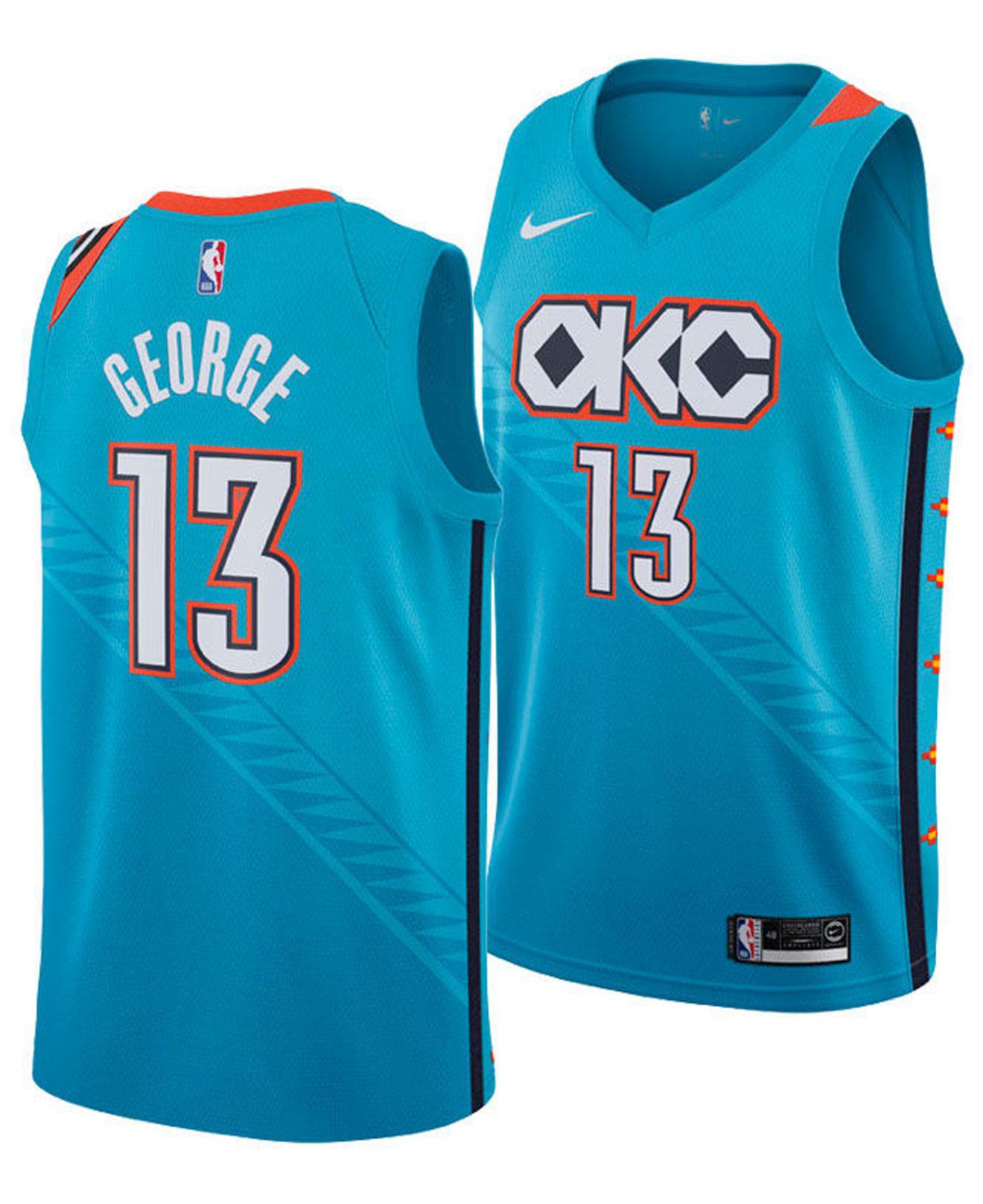 Nike Synthetic Paul George Oklahoma City Thunder City Swingman Jersey 2018 in Blue for Men - Lyst