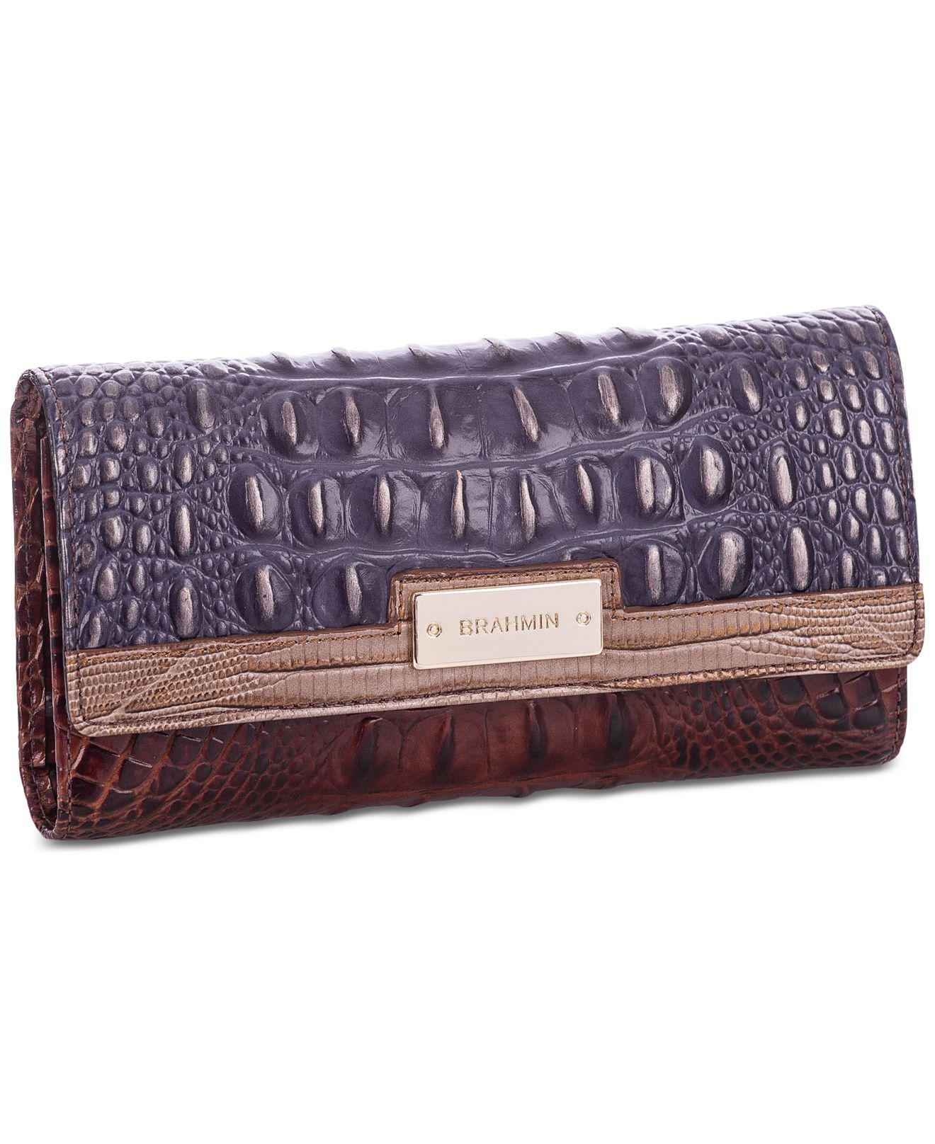 Brahmin Leather Soft Checkbook Andesite Wallet in Purple Lyst
