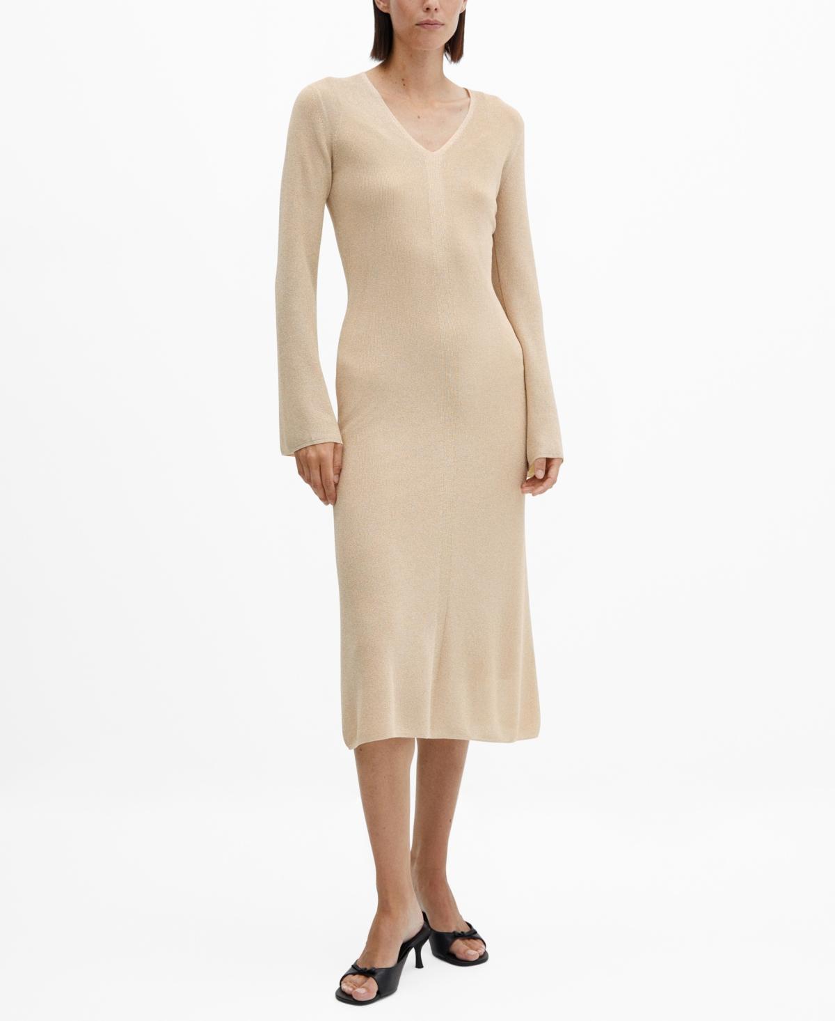 Mango metallic top thread dress