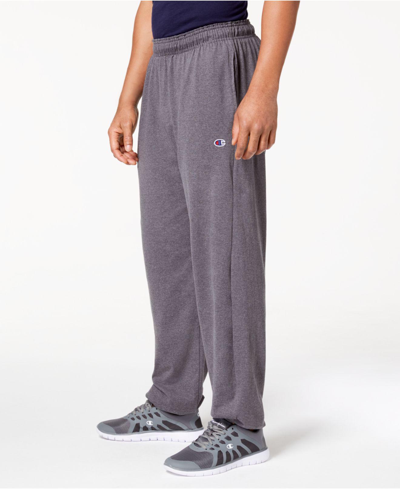 Champion Cotton Jersey Pants With Banded Bottom in Granite Heather (Gray) for Men - Lyst