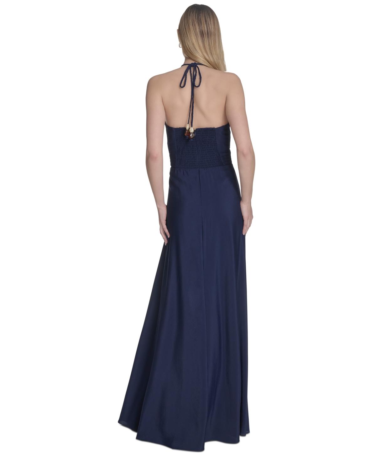 cross halter prom dress RIMA Halter Neck Cross Over Mermaid Formal Dress Black / M USA
