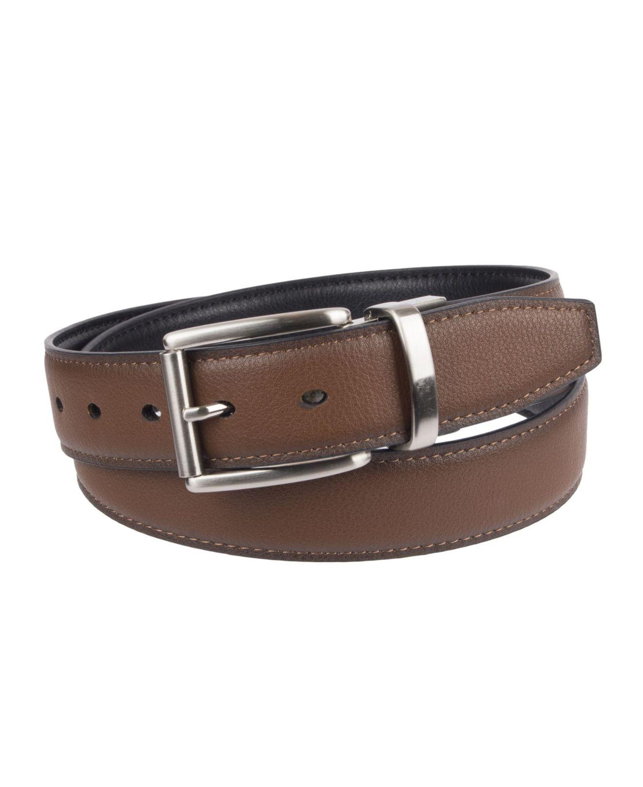 Dockers Leather Belt With Comfort Stretch in Black/Cognac (Black) for ...