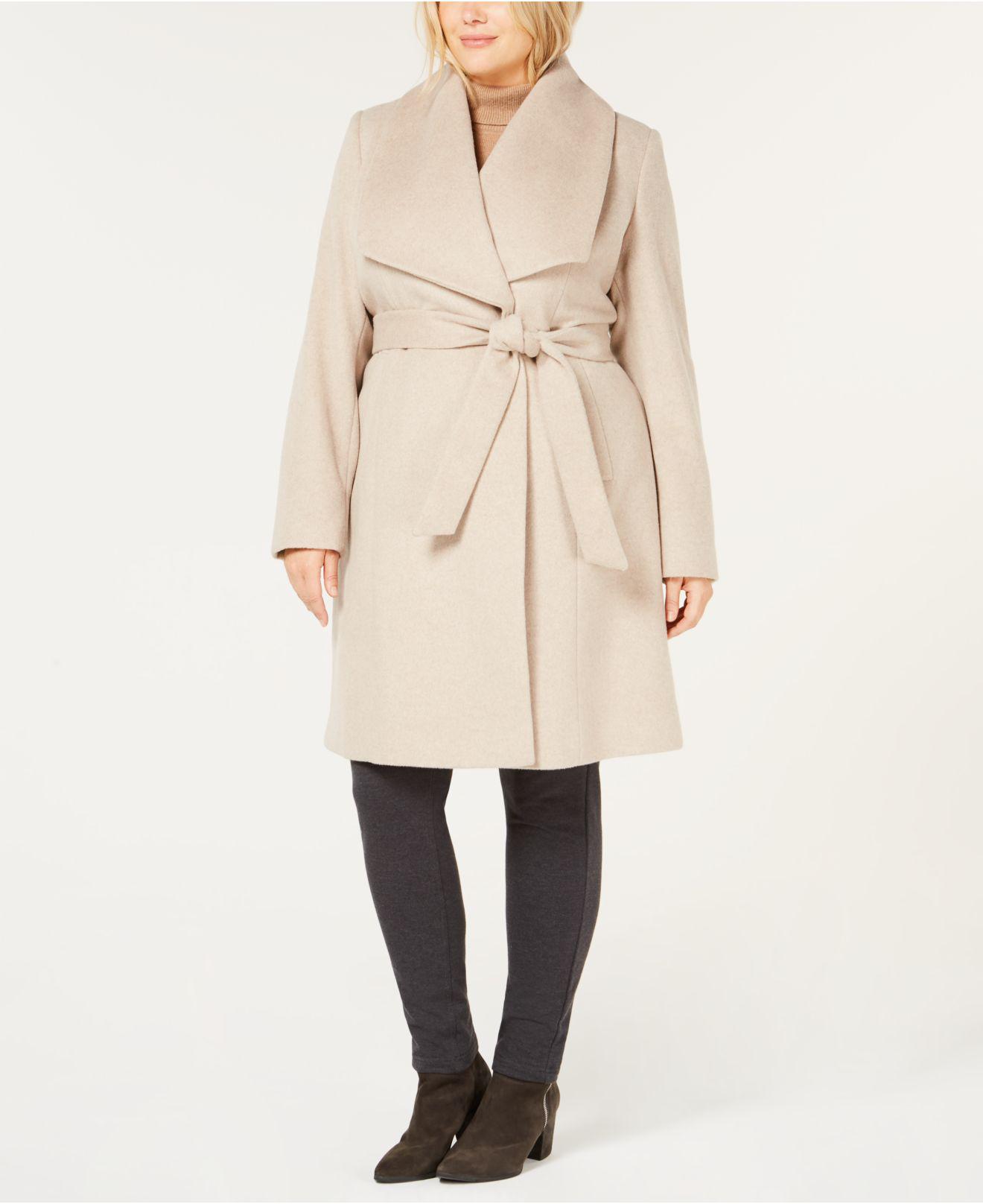 plus size belted coat