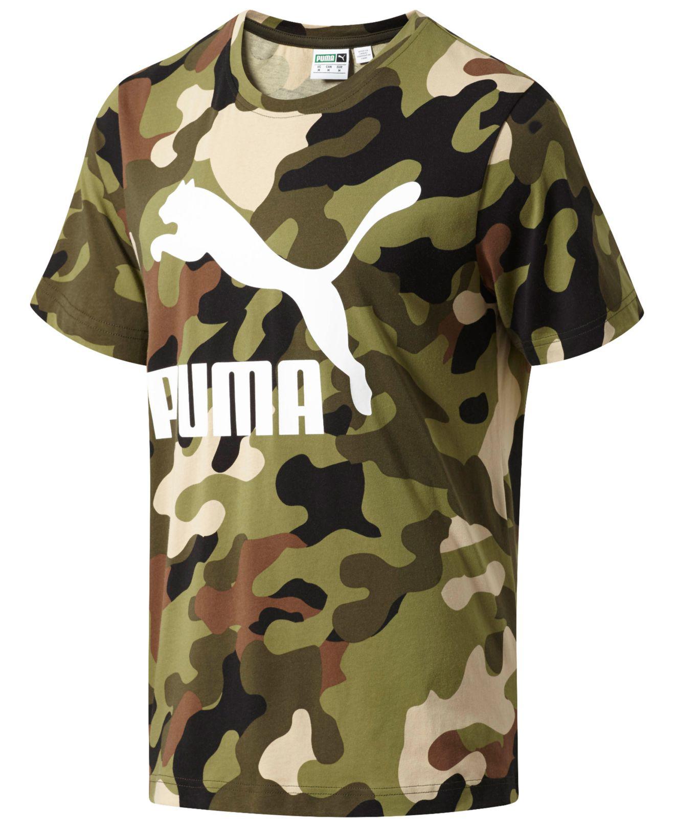 PUMA Cotton Camo T-shirt in Forest Night (Green) for Men | Lyst