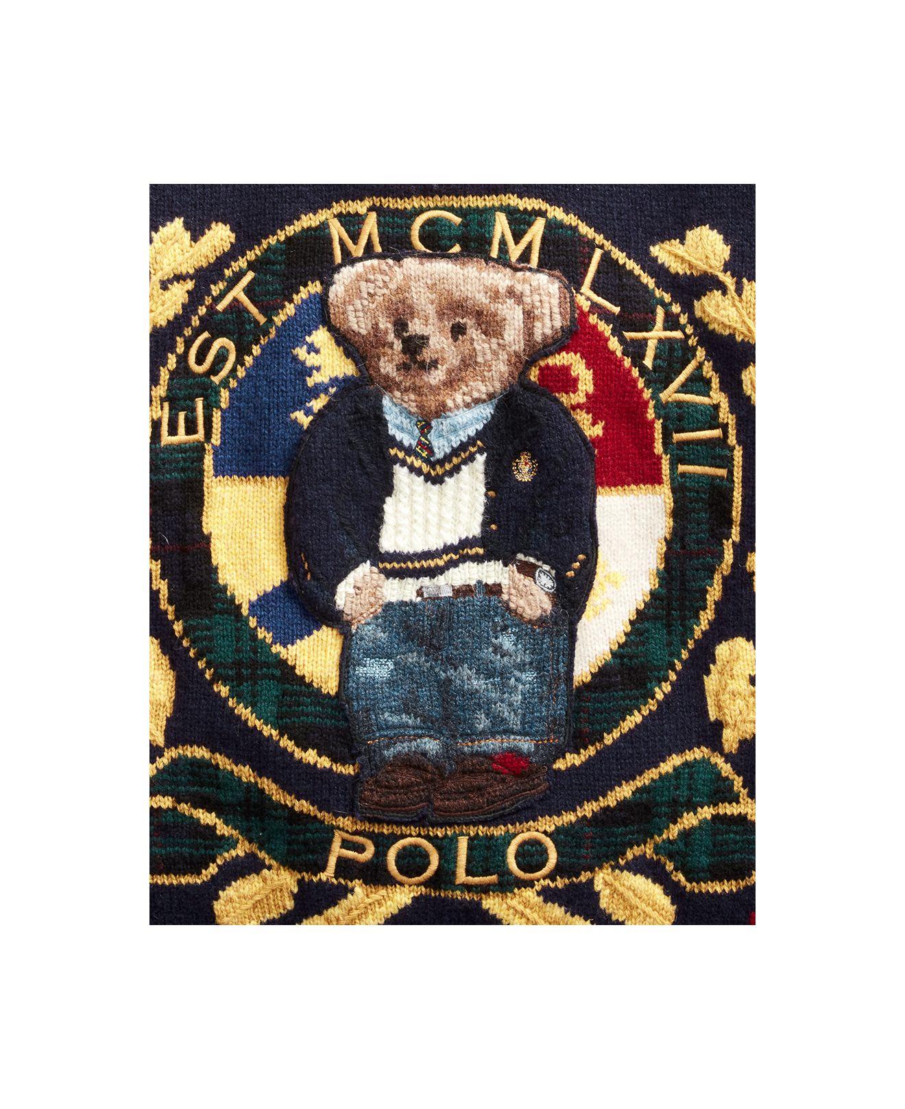 crest bear wool sweater