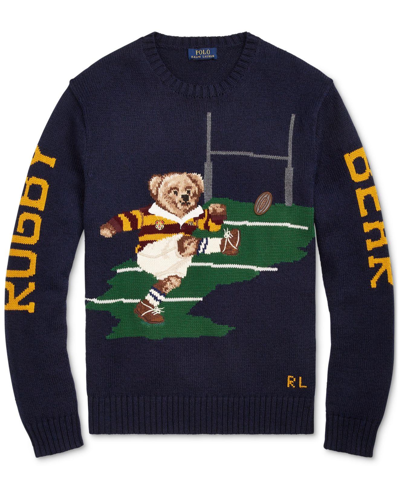 Polo Ralph Lauren Cotton Kicker Bear Jumper in Navy (Blue) for Men Lyst