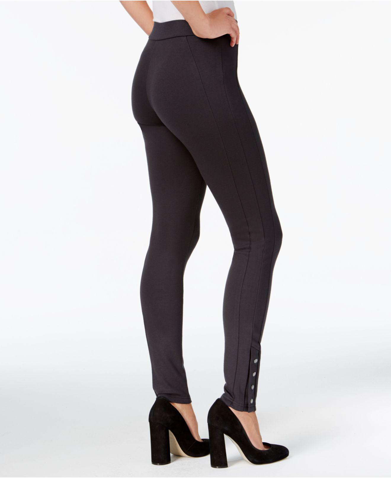 Synthetic Snap-hem Ponte-knit Leggings 