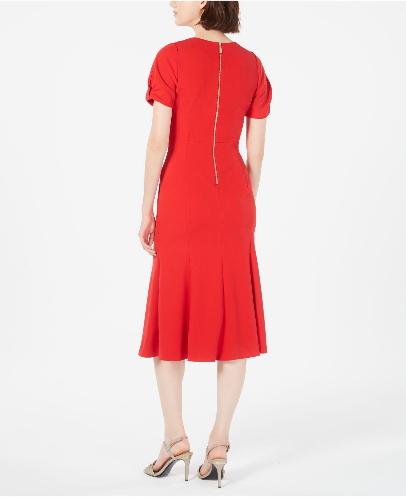 Calvin klein red midi dress Clearance