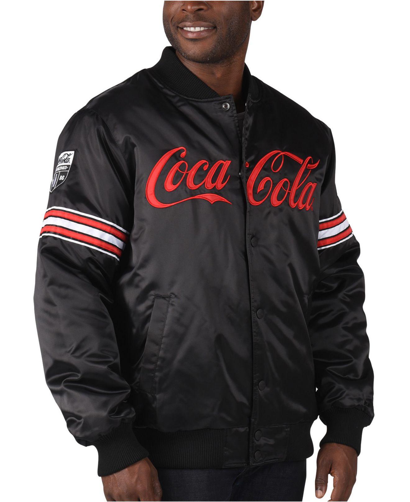 Starter Coca-cola Satin Twill Bomber Jacket in Black for Men | Lyst