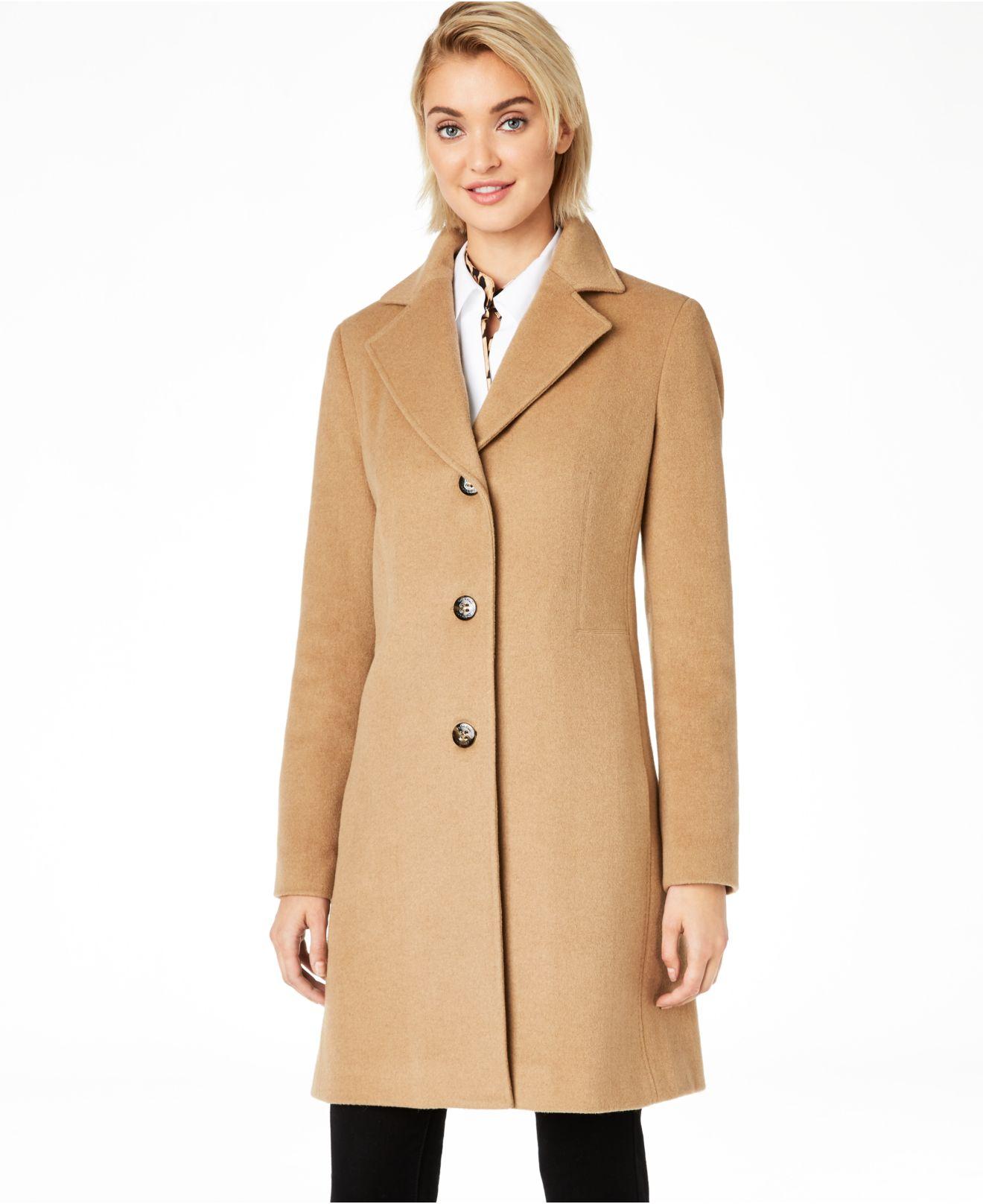 camel single breasted wool coat