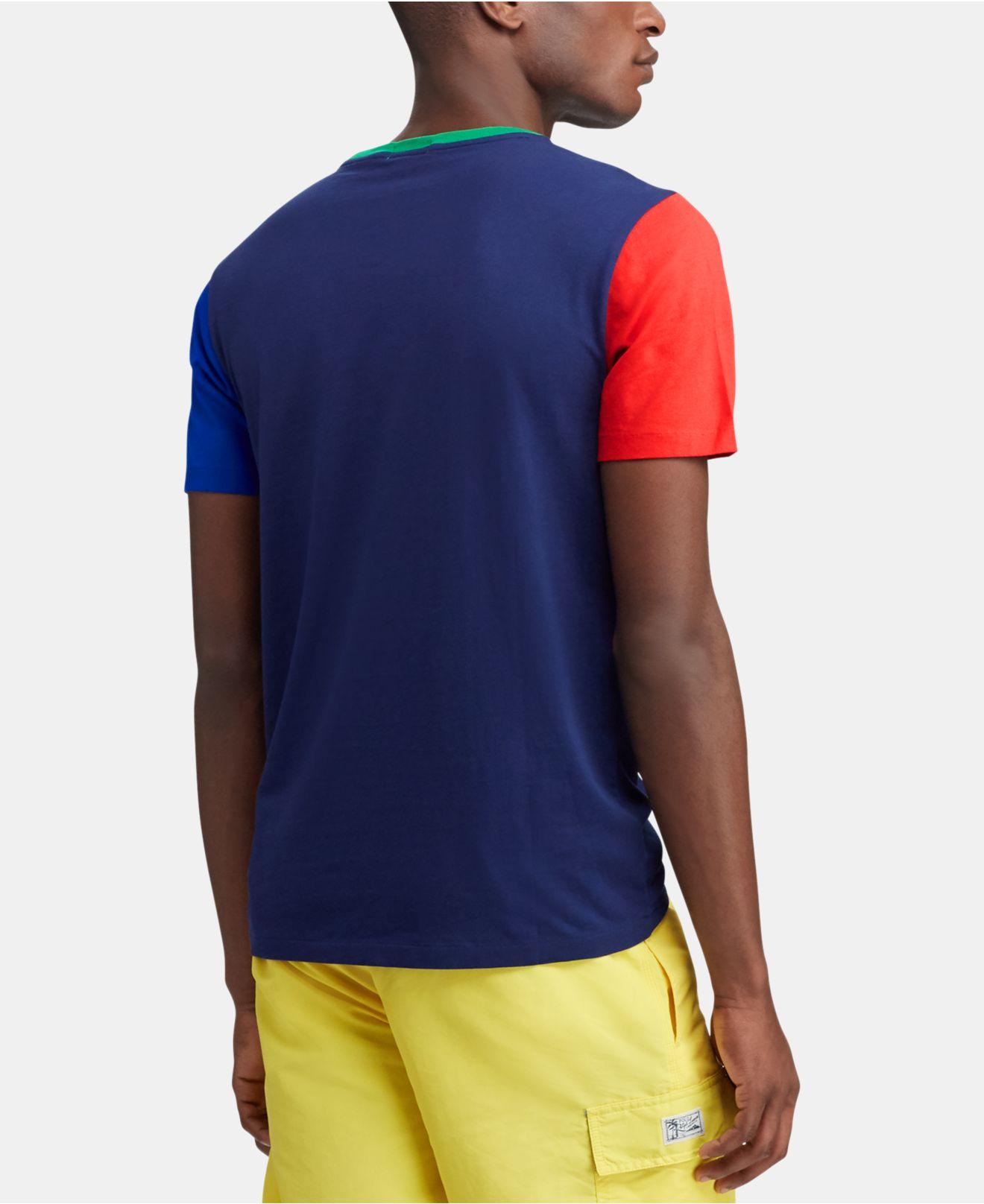 Polo Ralph Lauren Cotton Big & Tall Color Block Short-sleeve Tee in Blue  for Men | Lyst