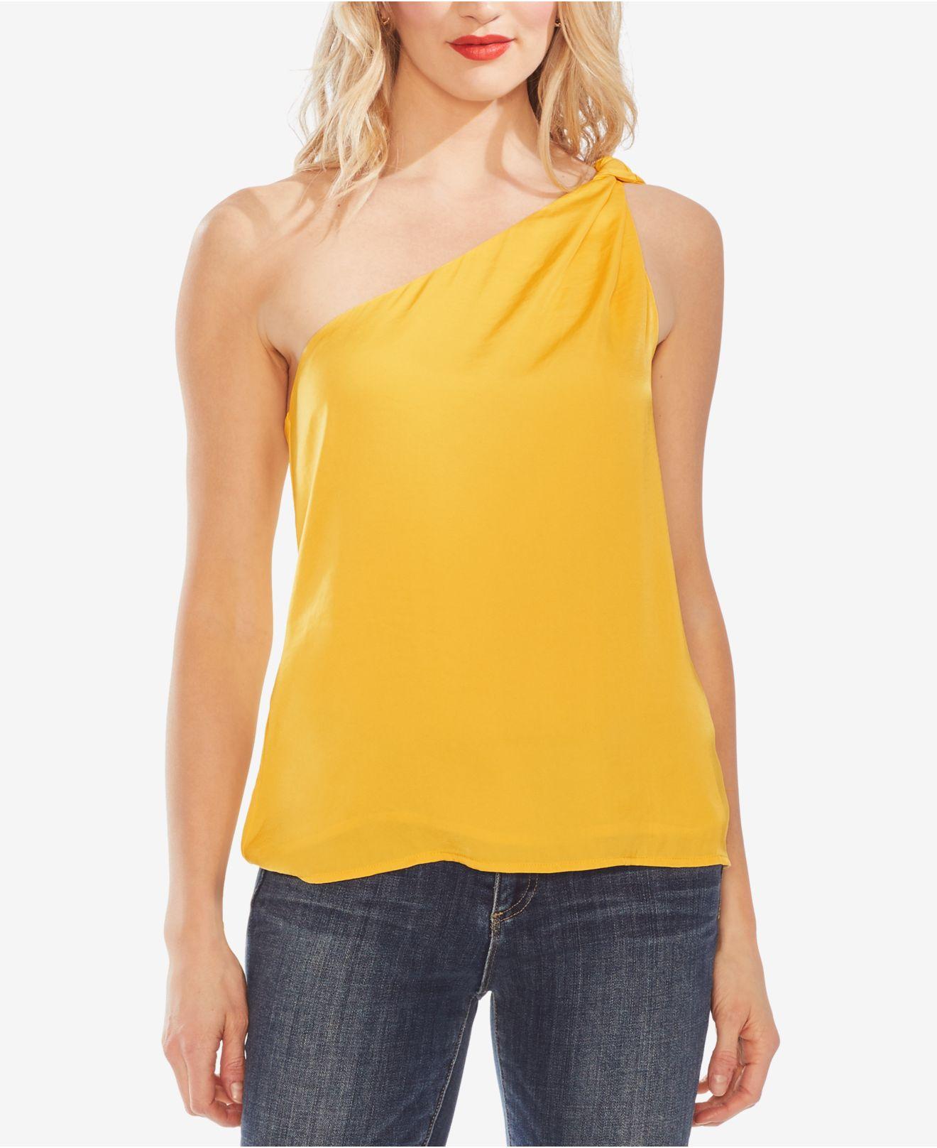 Vince Camuto Synthetic Asymmetrical One-shoulder Top in Dandelion (Yellow) - Lyst