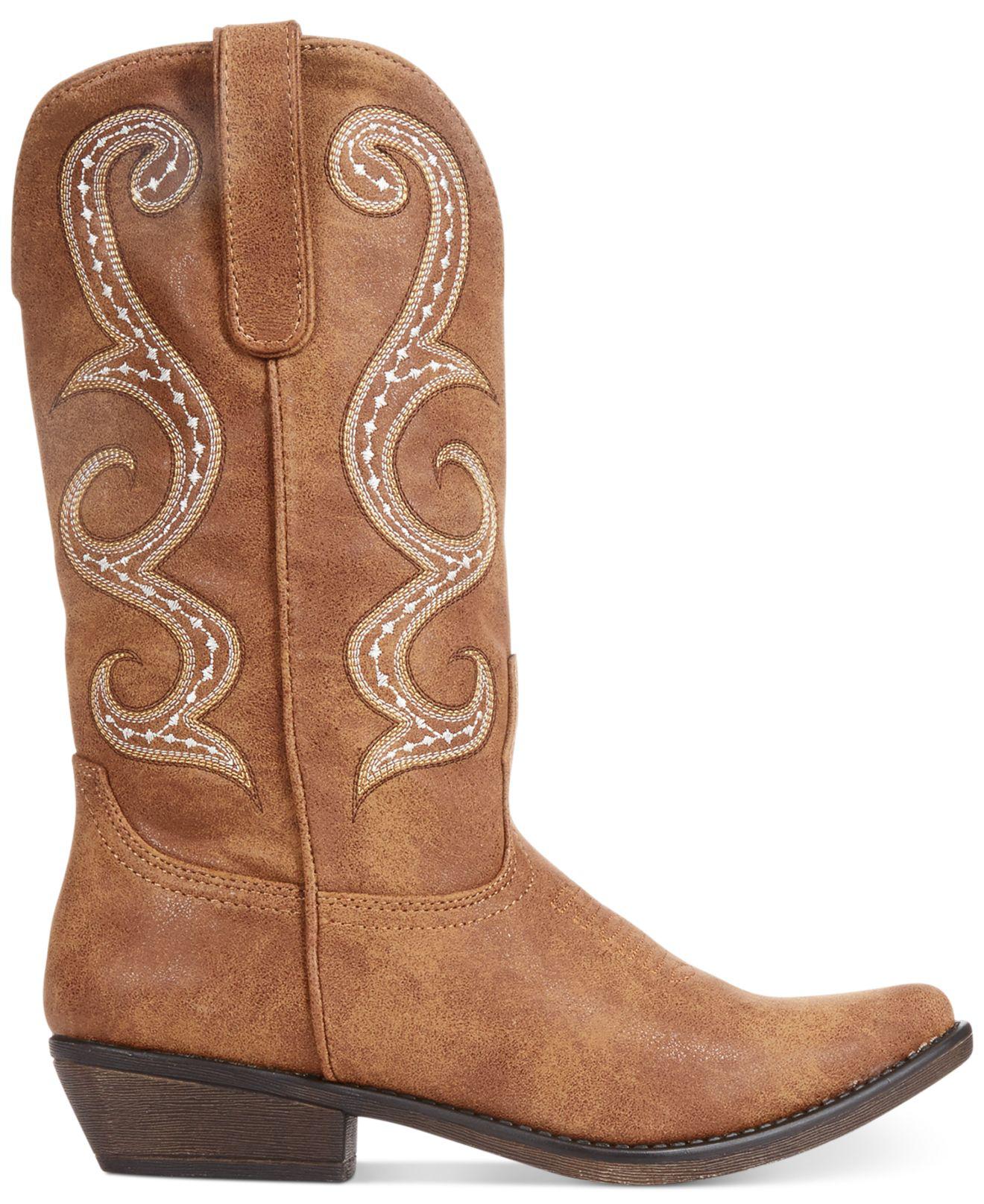 Download American Rag Dawnn Cowboy Boots in Natural - Lyst