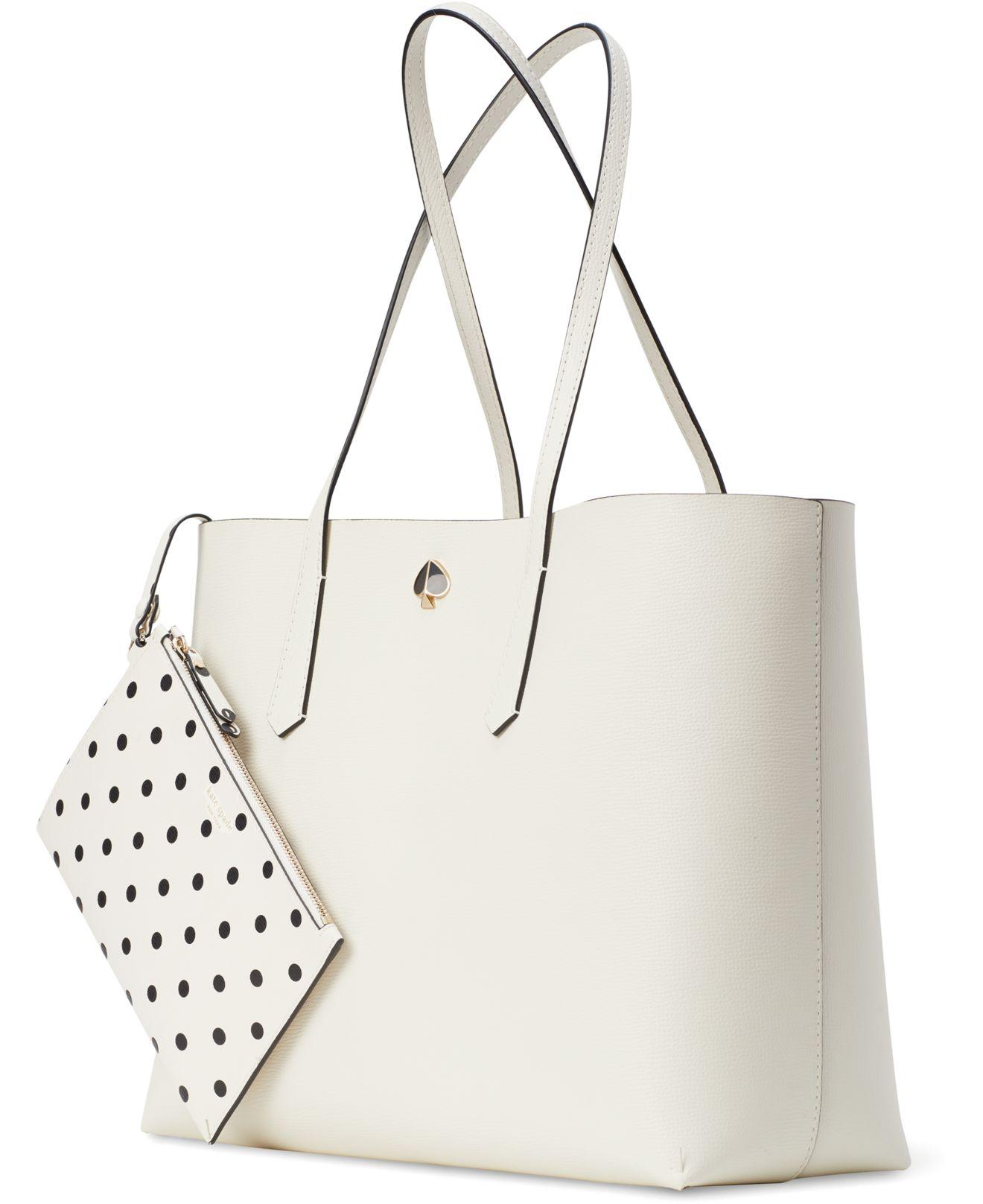 Kate Spade Leather Molly Cabana Dot Pop Large Tote in Metallic Lyst