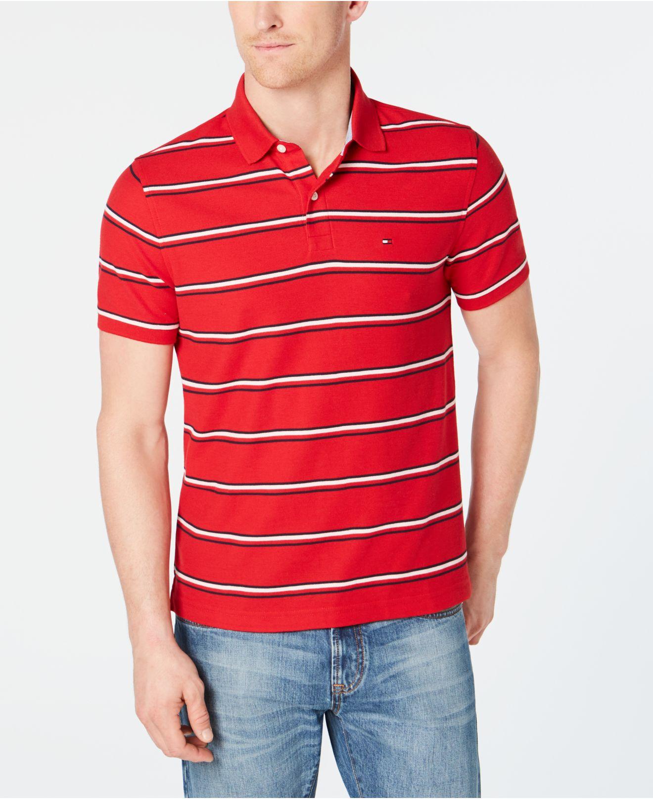 tommy hilfiger striped polo shirt