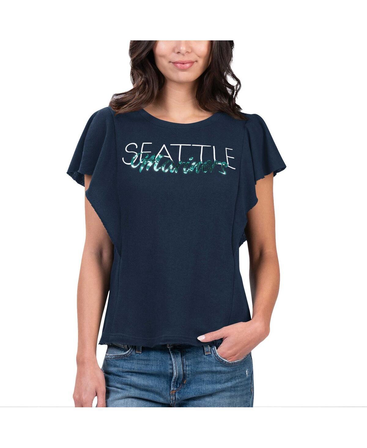 GIII 4Her by Carl Banks Seattle Mariners Crowd Wave Tshirt in Blue Lyst