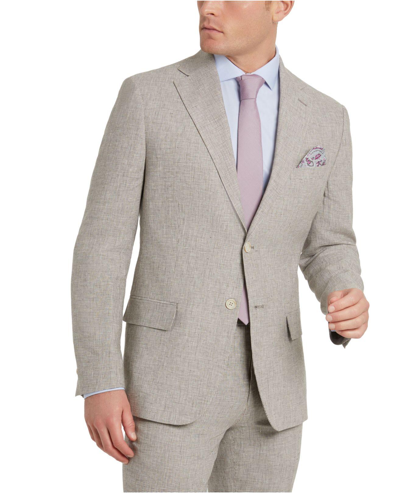 Tallia Slimfit Tan Houndstooth Suit Jacket in Gray for Men Lyst