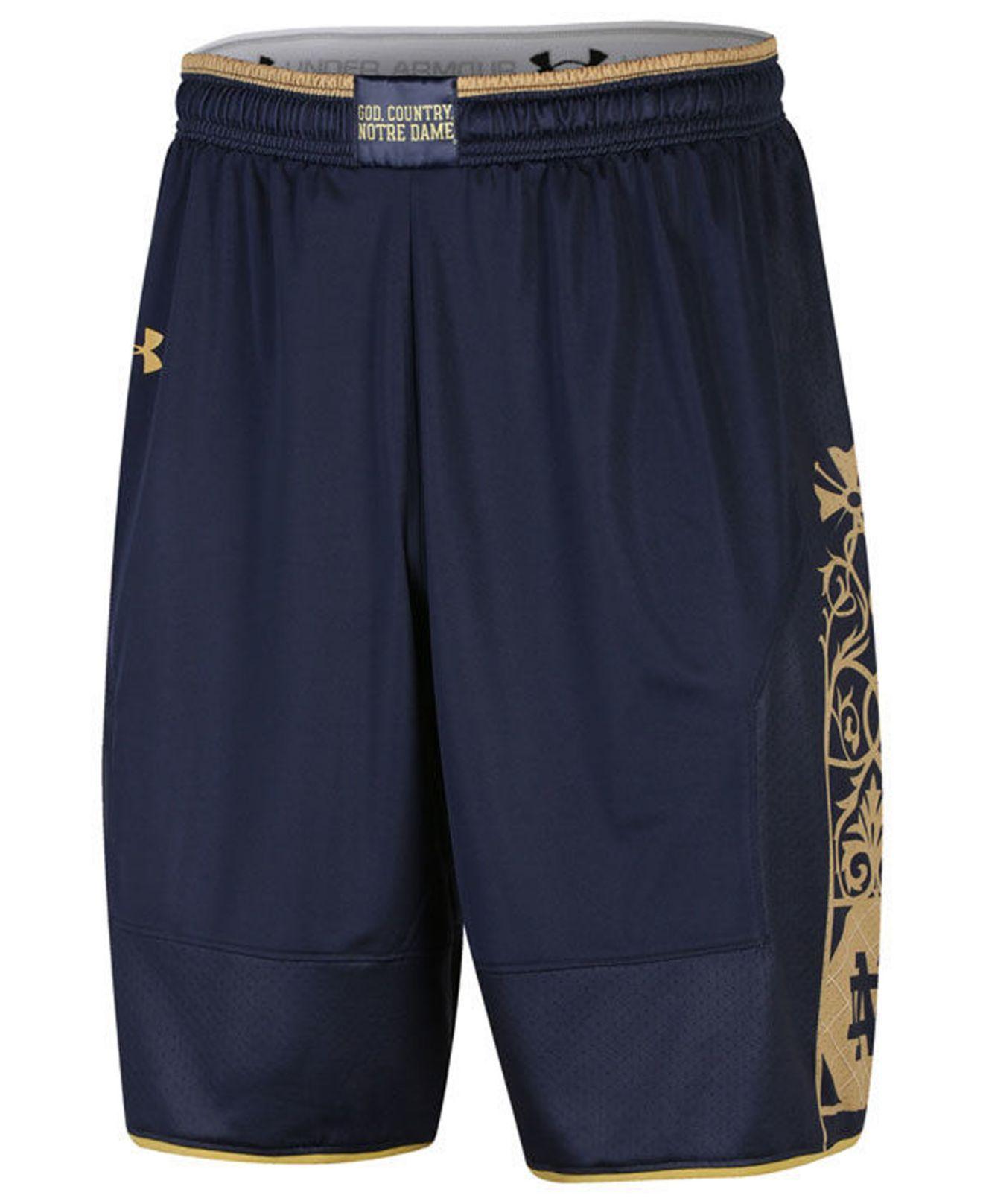 Under Armour Notre Dame Fighting Irish Replica Basketball Shorts in Blue  for Men | Lyst