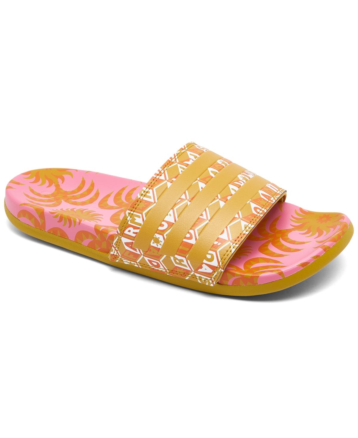 adidas Adilette Comfort Slide Sandals From Finish Line in Orange