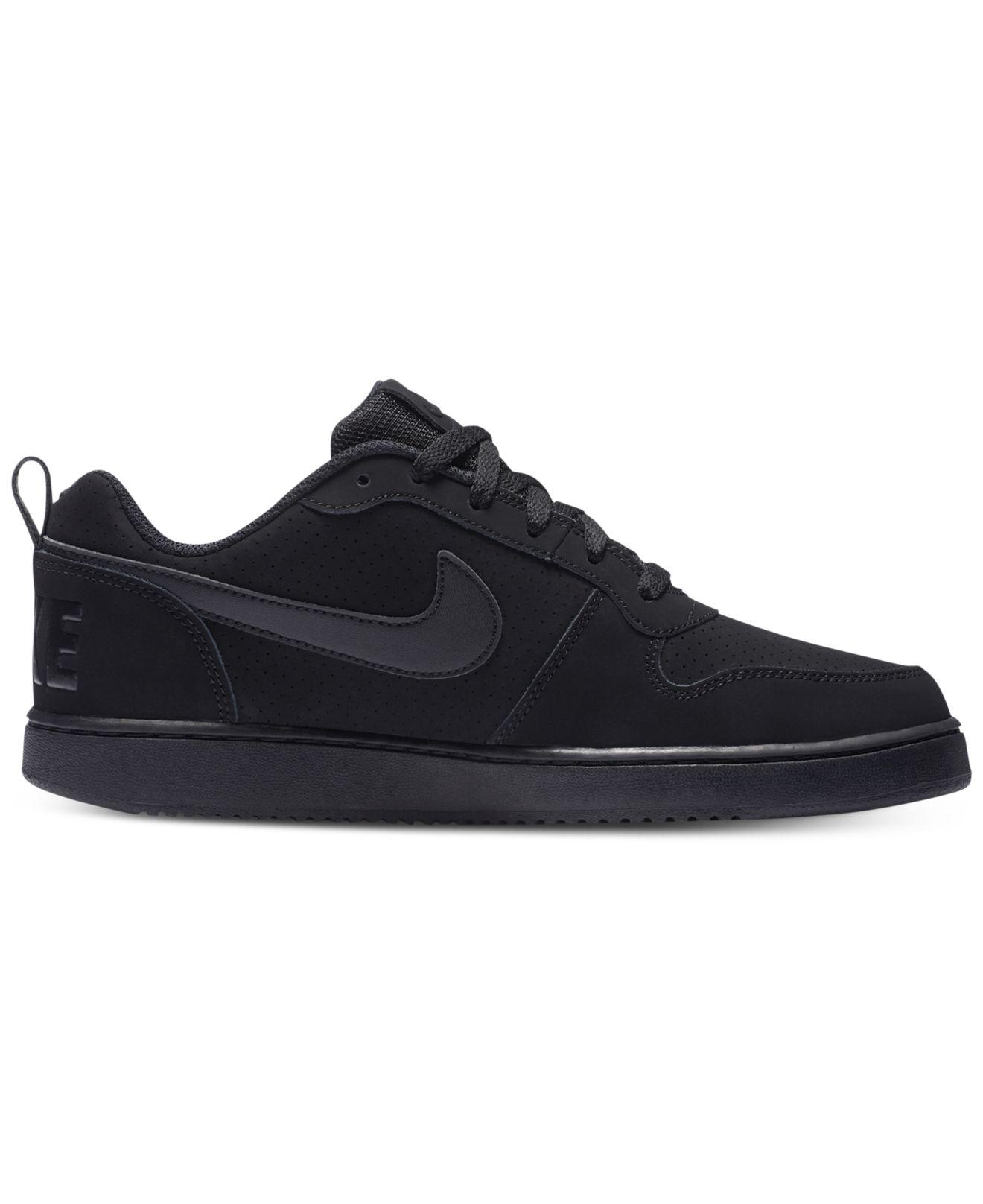 nike men's court borough low black casual shoes