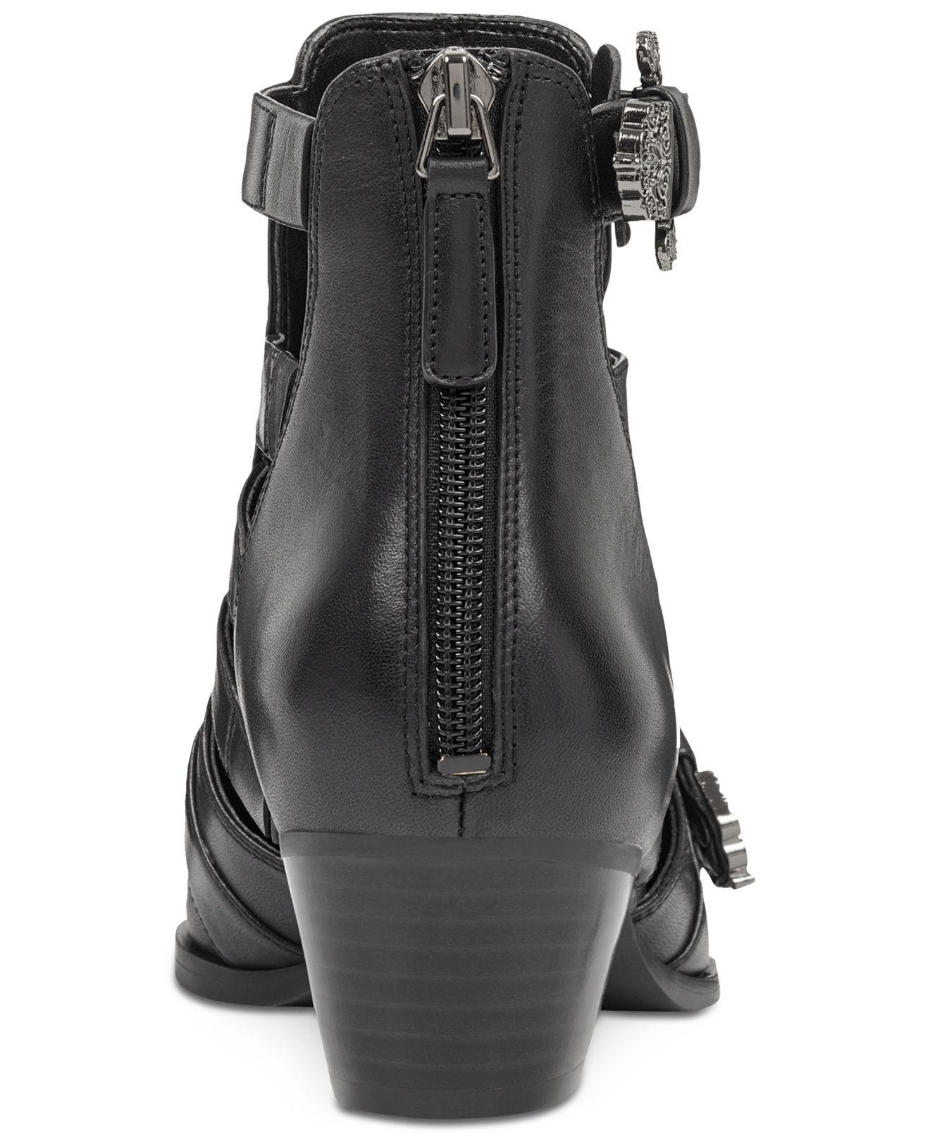 nine west carrillo cutout buckle booties