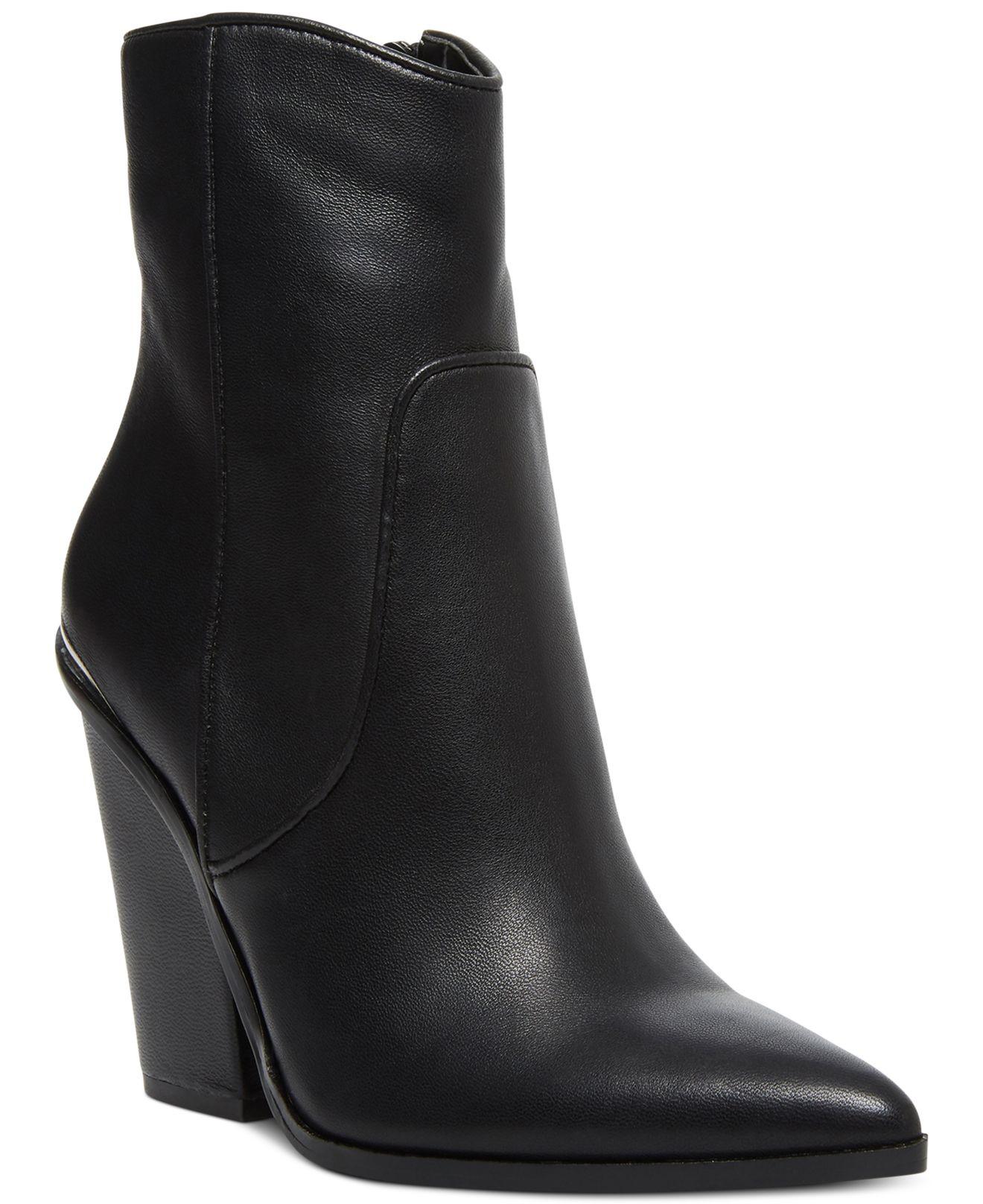 steve madden black booties with zipper