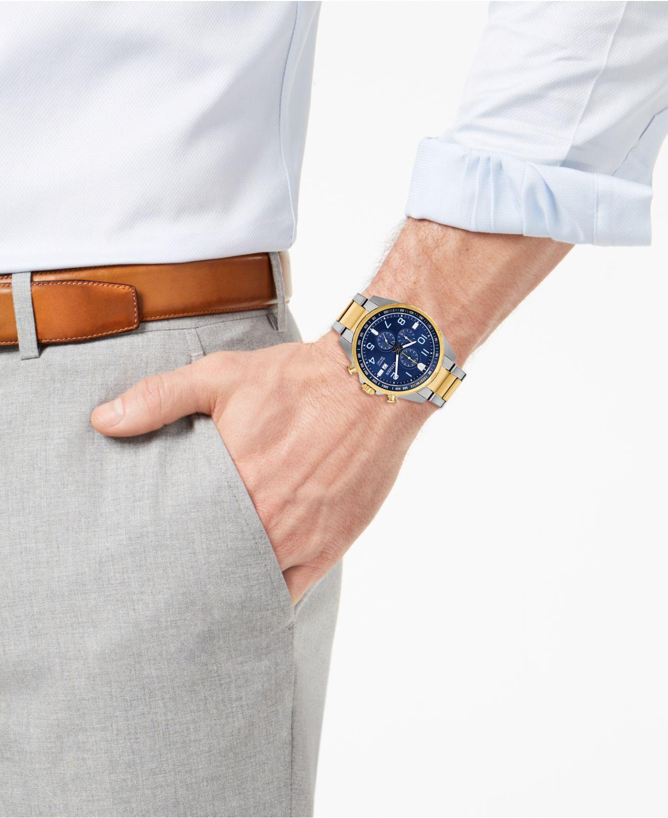 Citizen Chronograph Men s Two Tone Bracelet Watch 2024 www.alhudapk