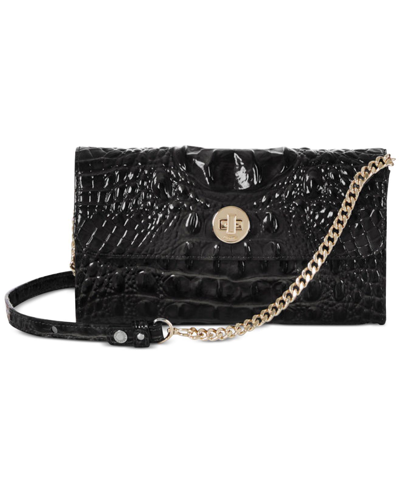 Brahmin Polina Mini Melbourne Embossed Leather Crossbody in Black Lyst