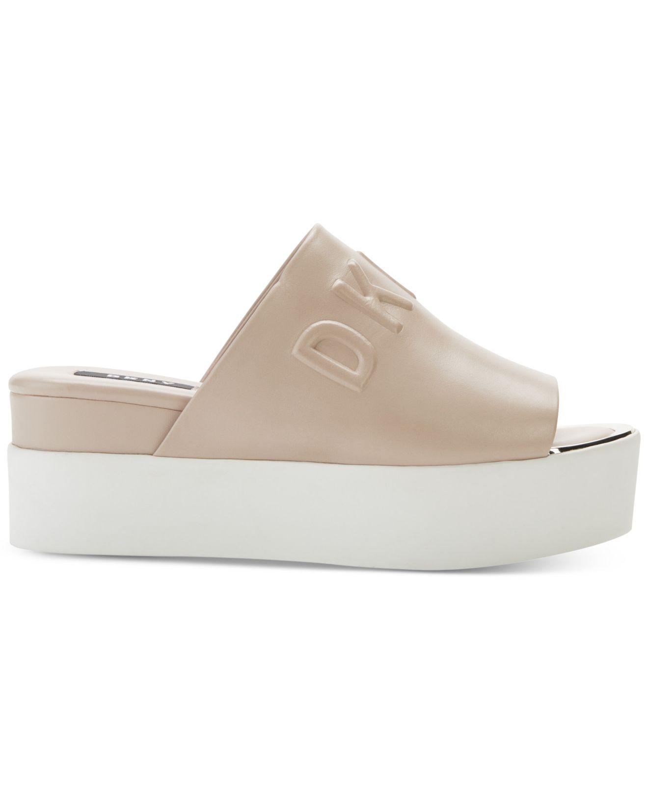 dkny covo platform slide sandals