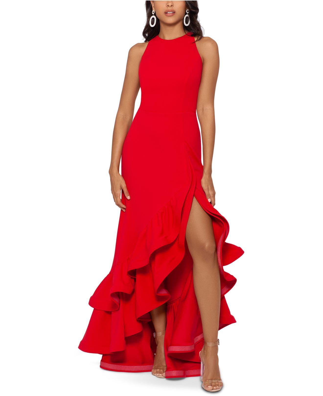 betsy and adam high low gown