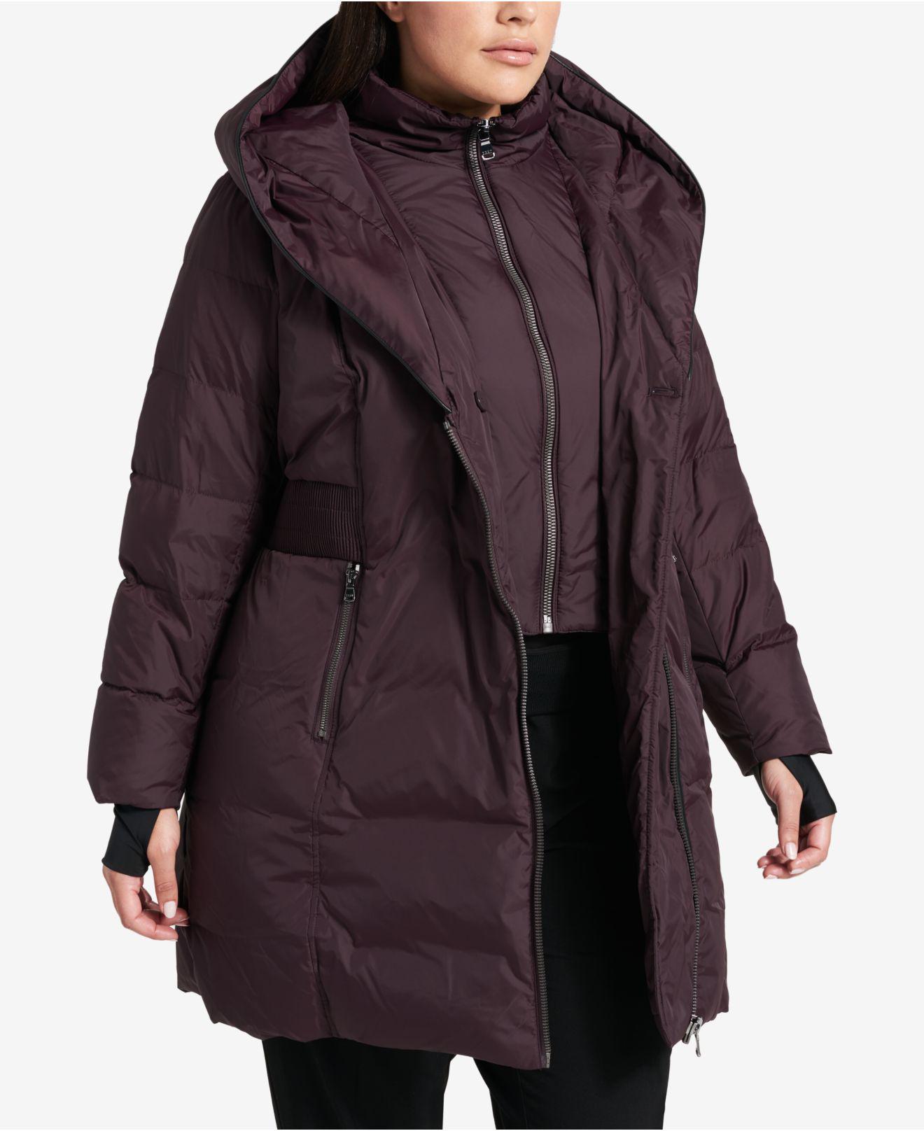 dkny women's coats plus size