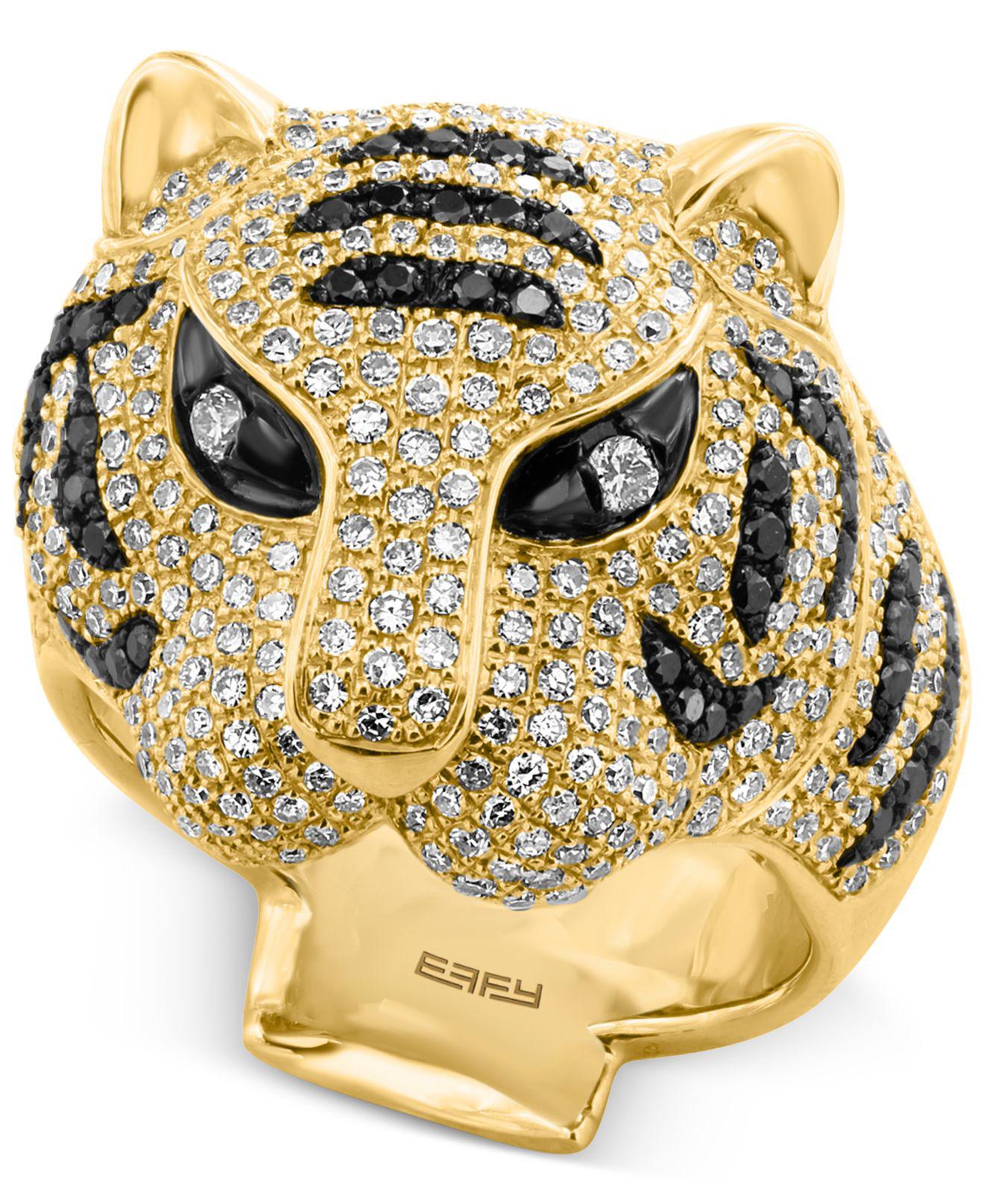 Effy Collection Diamond Tiger Ring (17/8 Ct. T.w.) In 14k Gold in Metallic Lyst