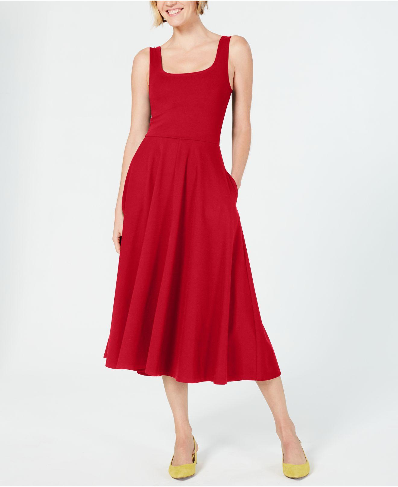 Alfani Petite Fit & Flare Midi Dress, Created For Macy's in Red | Lyst ...