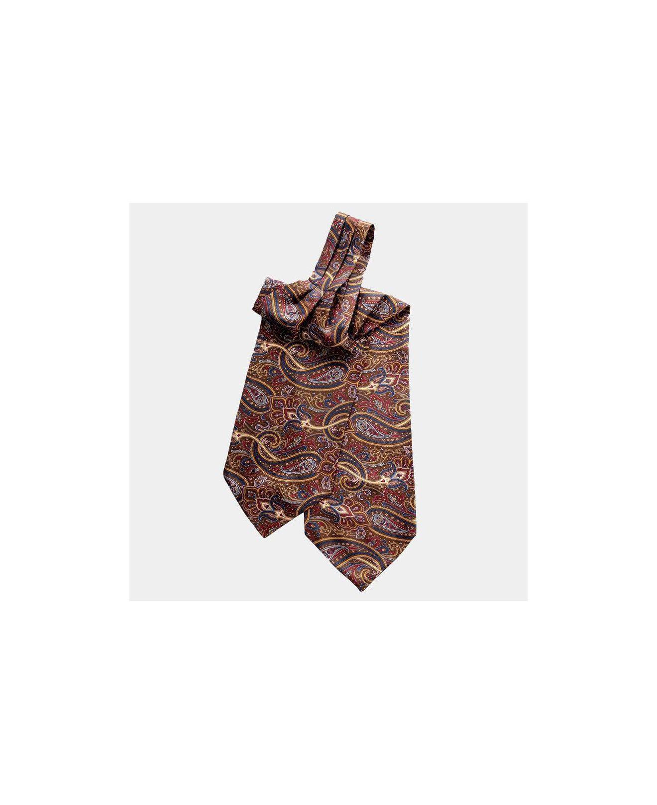 Elizabetta Bugatti - Silk Ascot Cravat Tie For Men - Caffe in Brown for Men  | Lyst
