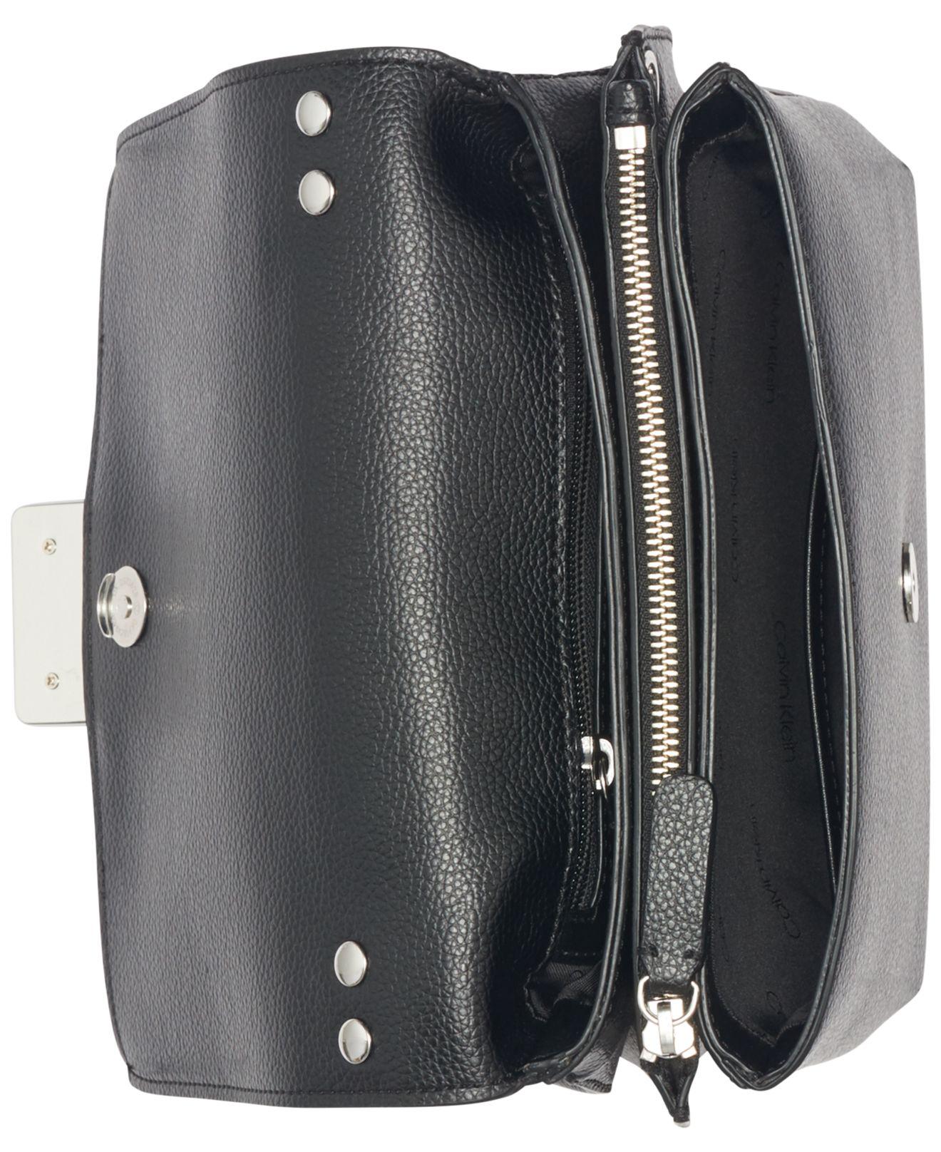 calvin klein dani leather satchel