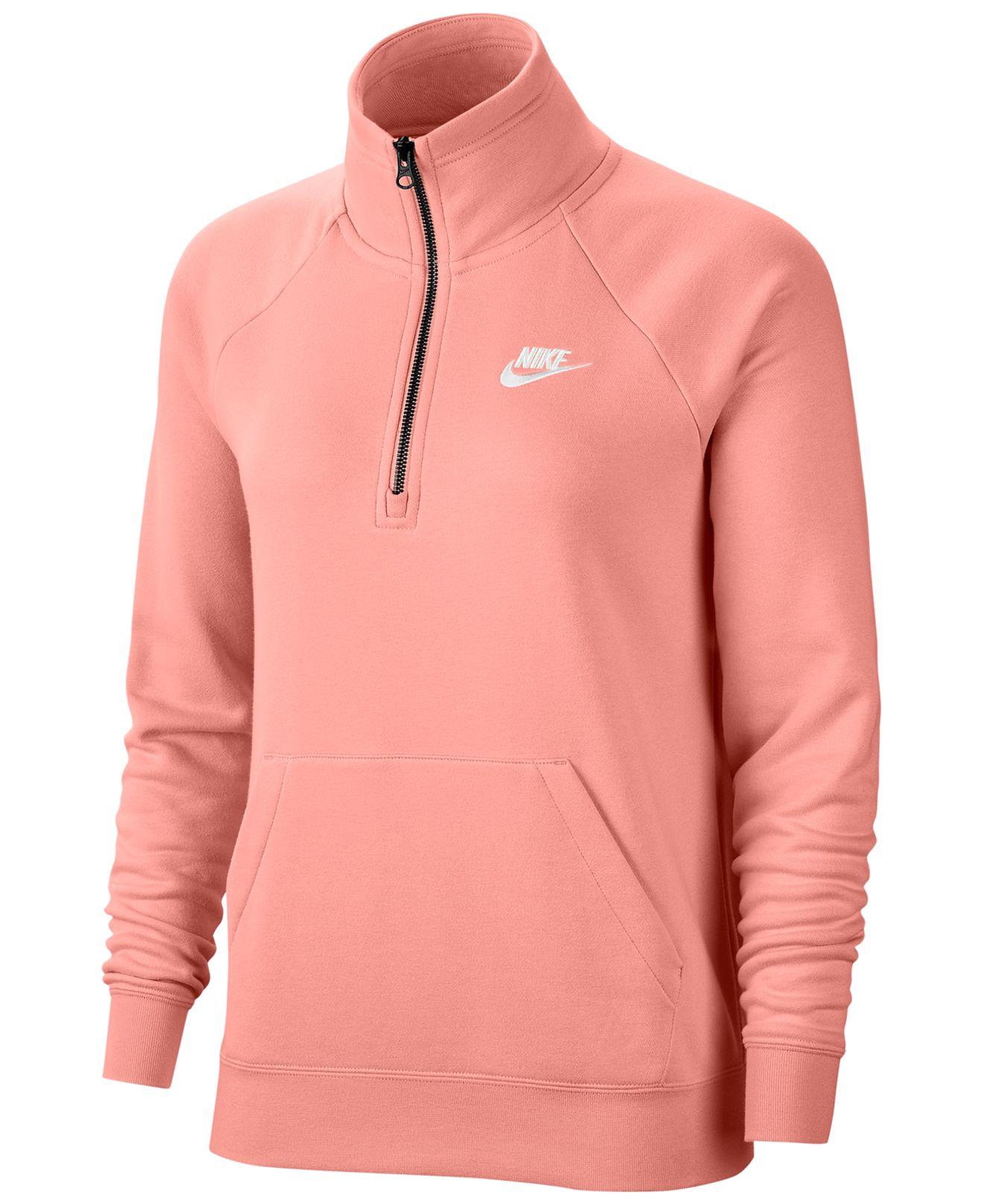 nike pink quarter zip