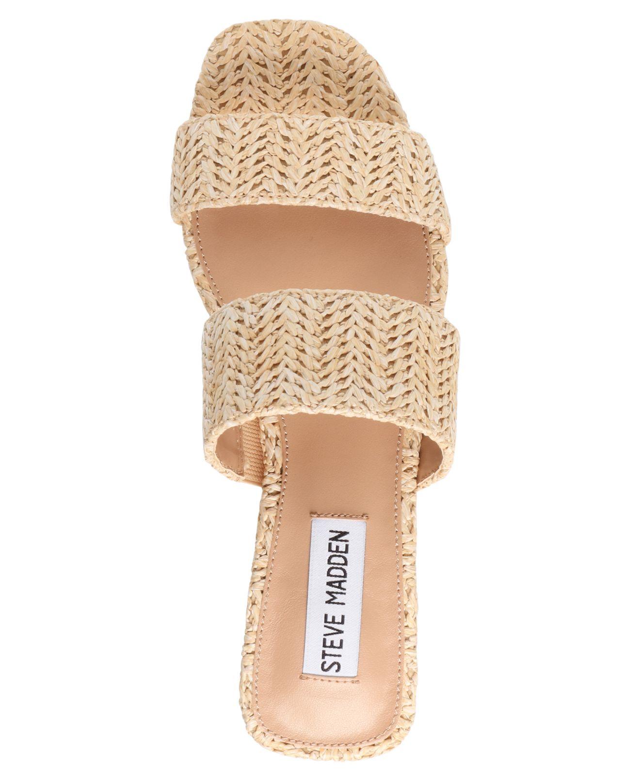 steve madden jaron flat sandals in clear