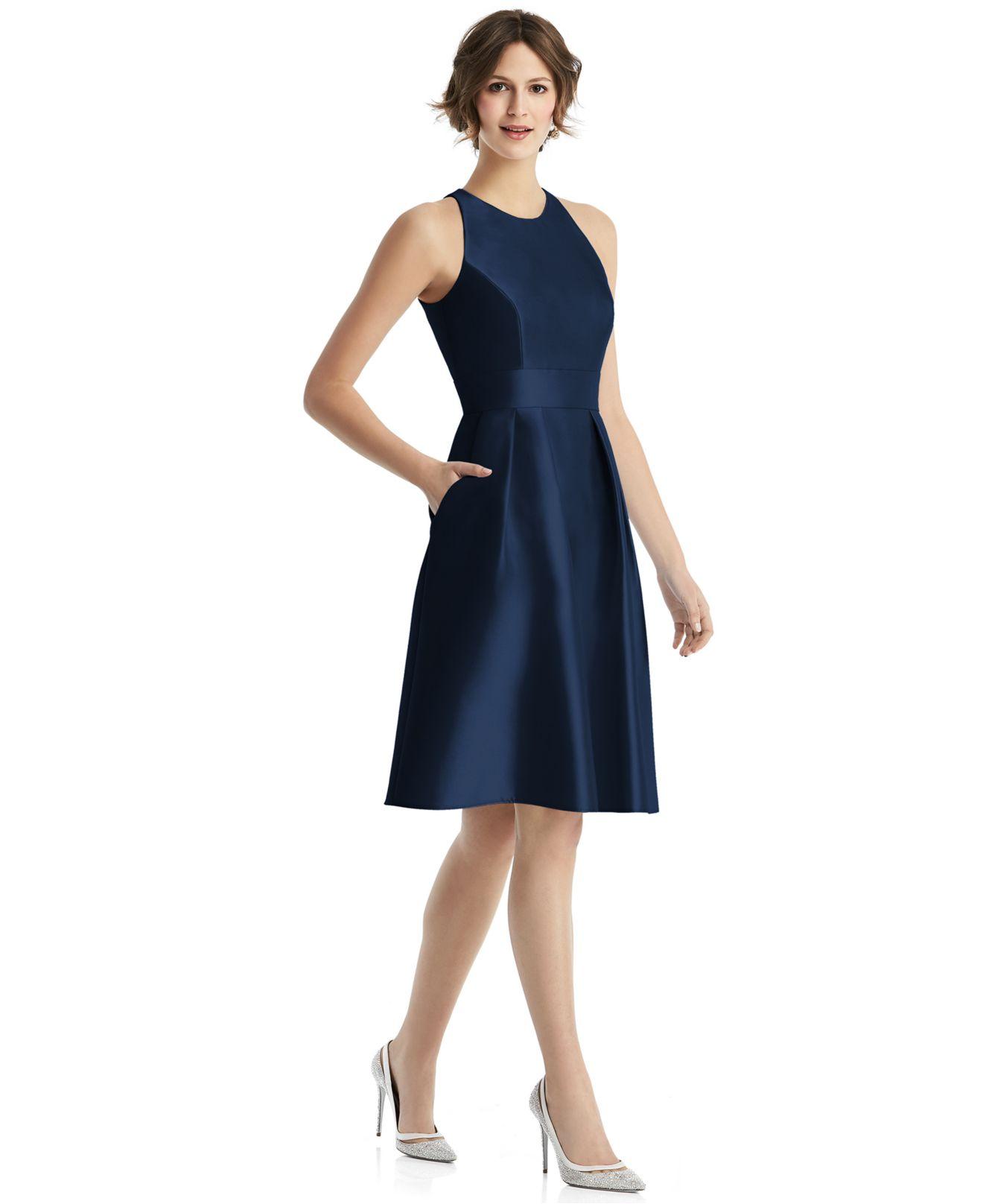 alfred sung satin a line gown