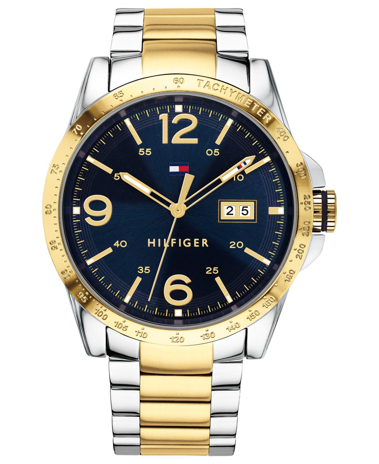 Tommy Hilfiger Men's Gold-tone Stainless Steel Bracelet Watch 44mm in ...