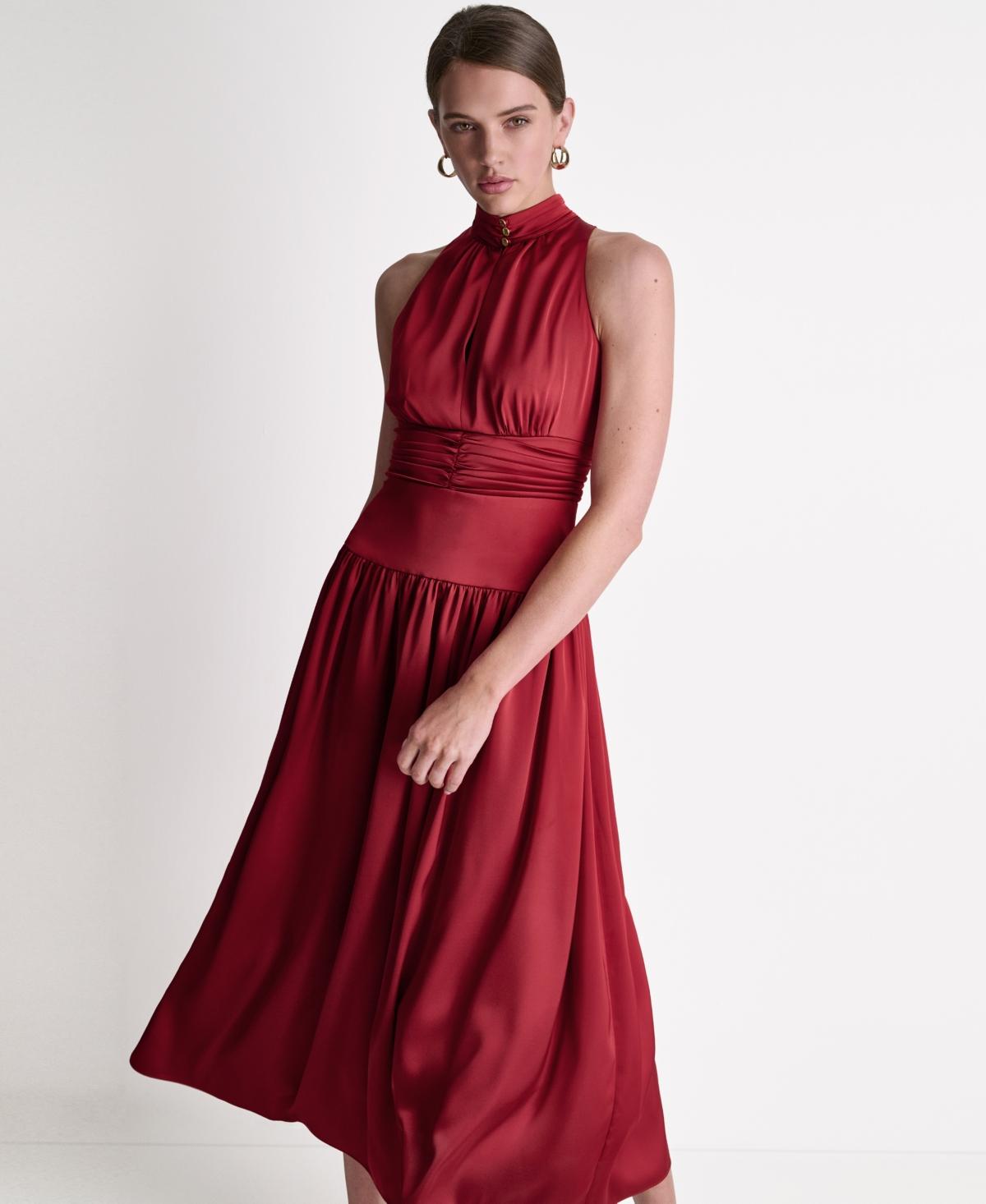 satin dress with cap sleeves Tanya Taylor | Robinella Dress | Anthracite Midi Dress