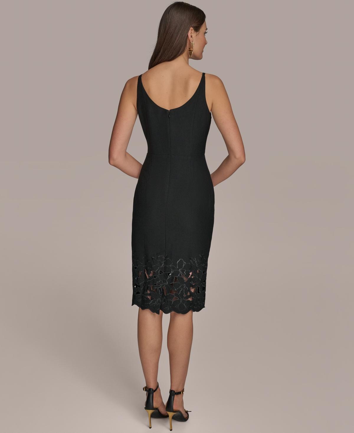 【Donna Karan New York】Lace-Trim Sheath Dress Donna Karan New York Women's hardware-trim knee length