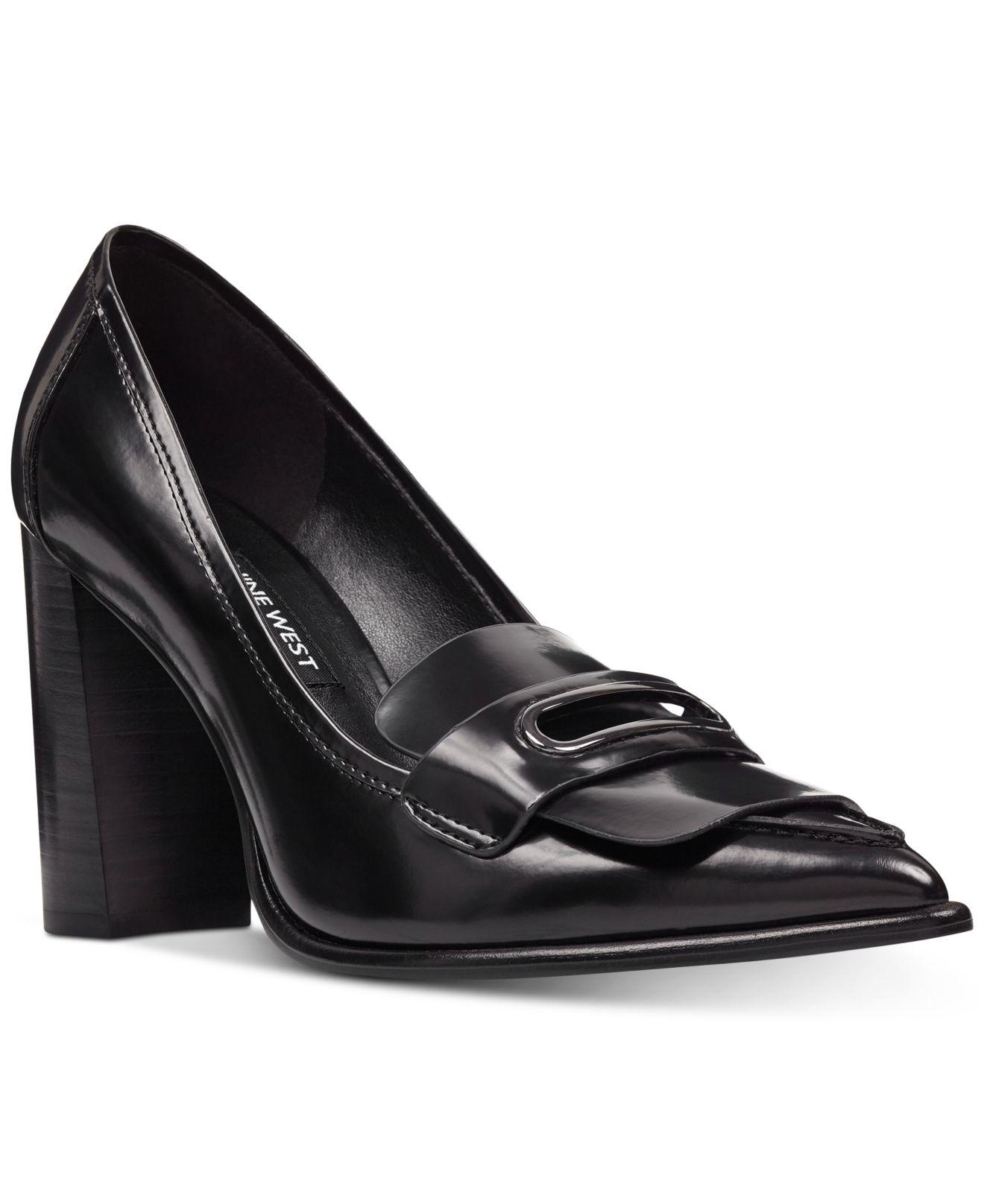 nine west black patent leather pumps