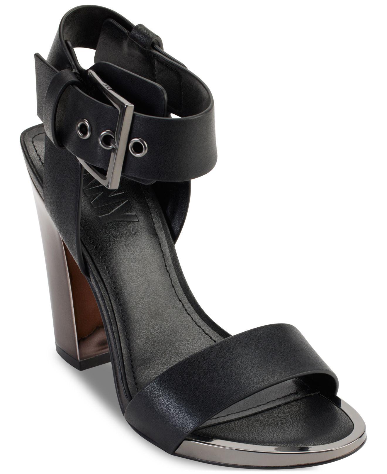 DKNY Terah Anklestrap Dress Sandals in Black Lyst