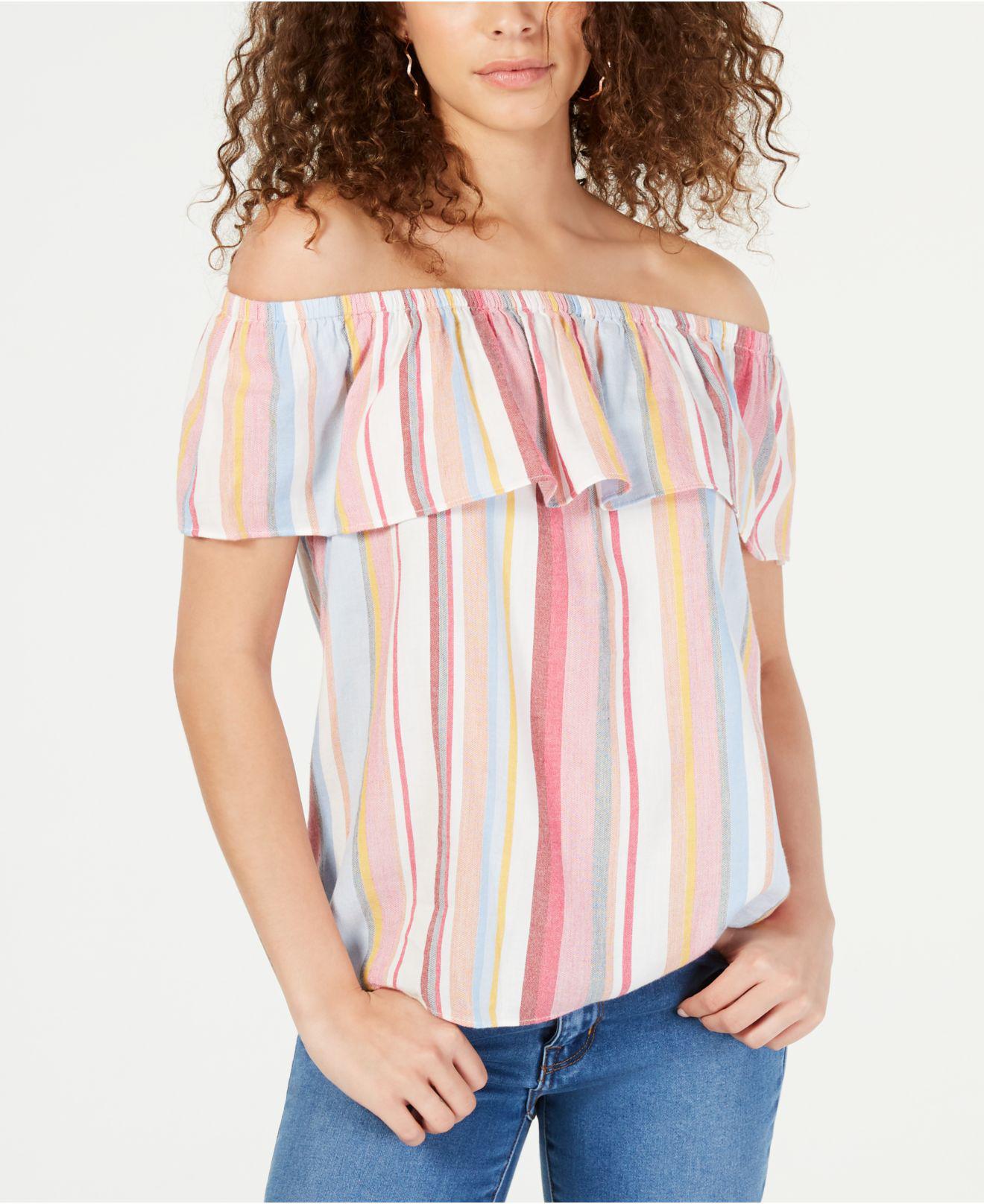 Lyst - INC International Concepts I.n.c. Ruffled Off-the-shoulder Top, Created For Macy's in Pink